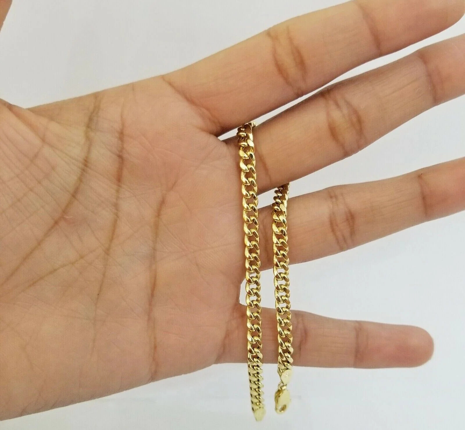 10k gold bracelet 8 Inch 4.5mm Miami Cuban Link With Lobster Lock Men Women REAL - Image 5