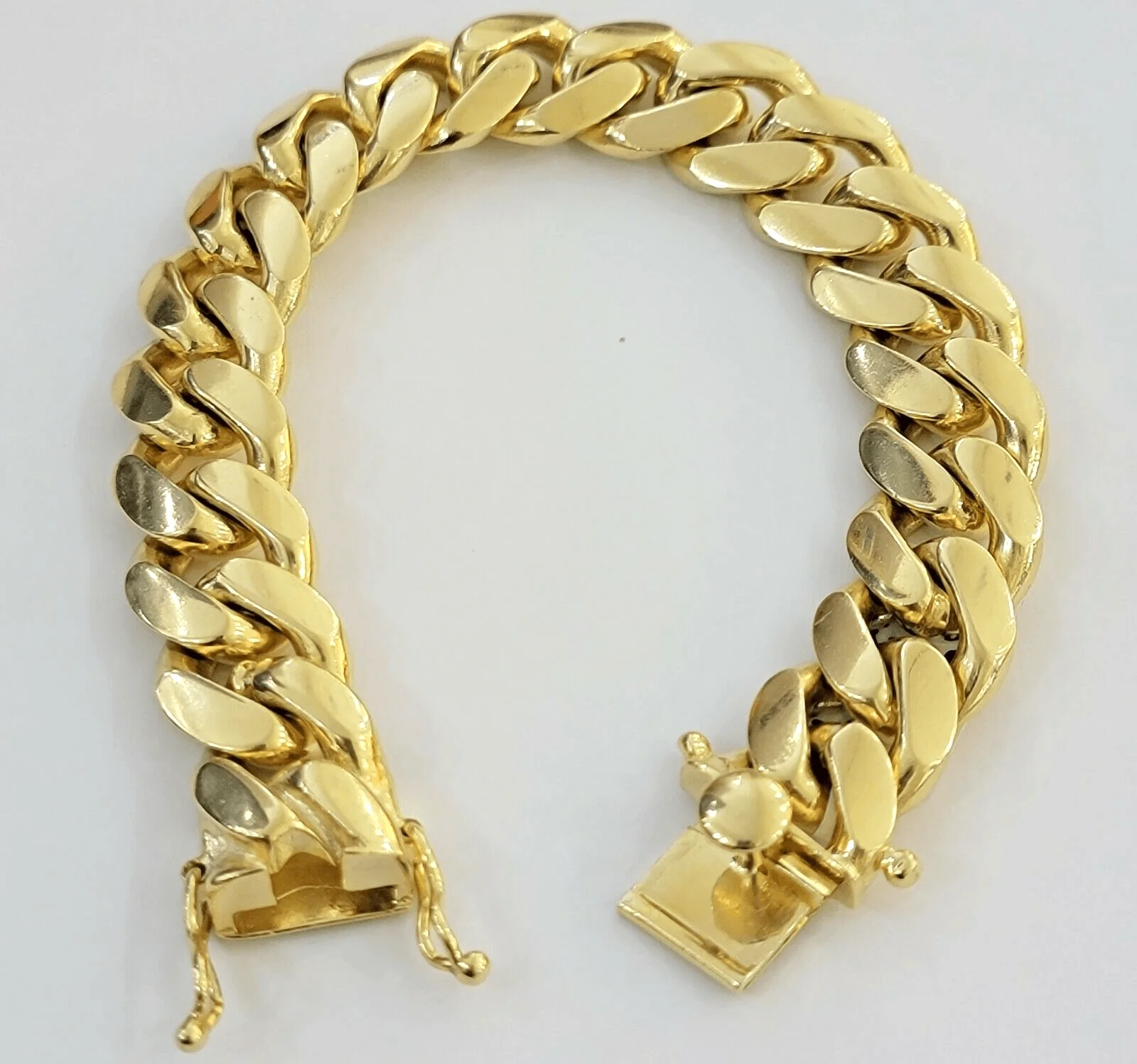 10k Gold Bracelet 8 Inch Miami Cuban Link 13mm Men's Real 10KT Yellow Gold SOLID - Image 2
