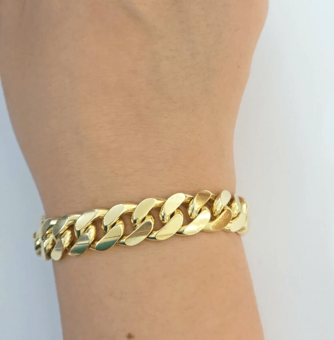 10k Gold Bracelet 8 Inch Miami Cuban Link 13mm Men's Real 10KT Yellow Gold SOLID - Image 3