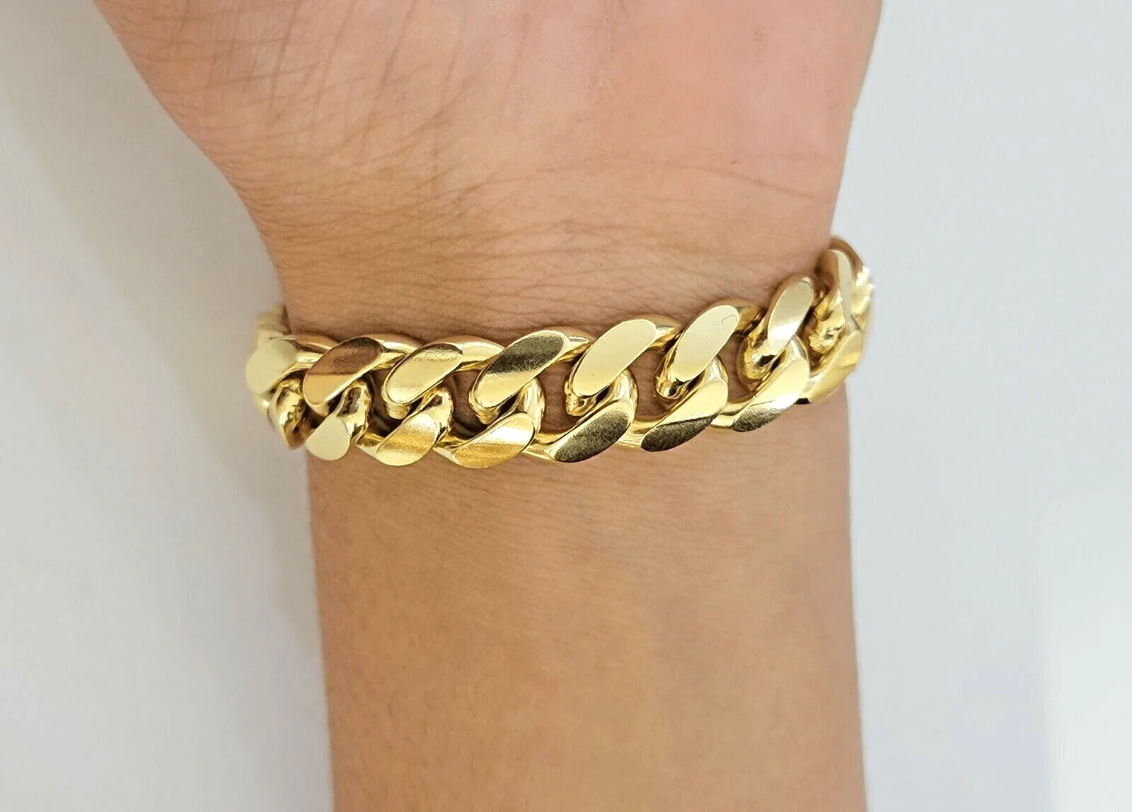 10k Gold Bracelet 8 Inch Miami Cuban Link 13mm Men's Real 10KT Yellow Gold SOLID - Image 5