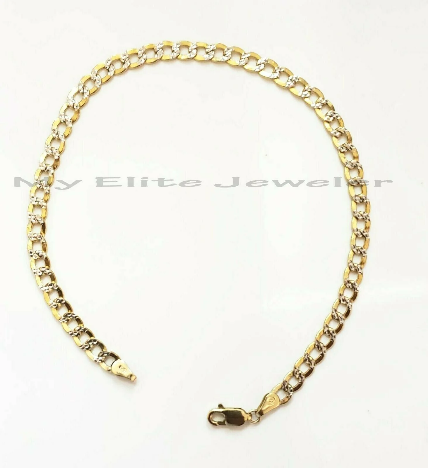 10k Gold Bracelet for Mens Ladies REAL Yellow Gold Cuban Link Diamond Cuts 8Inch - Image 3