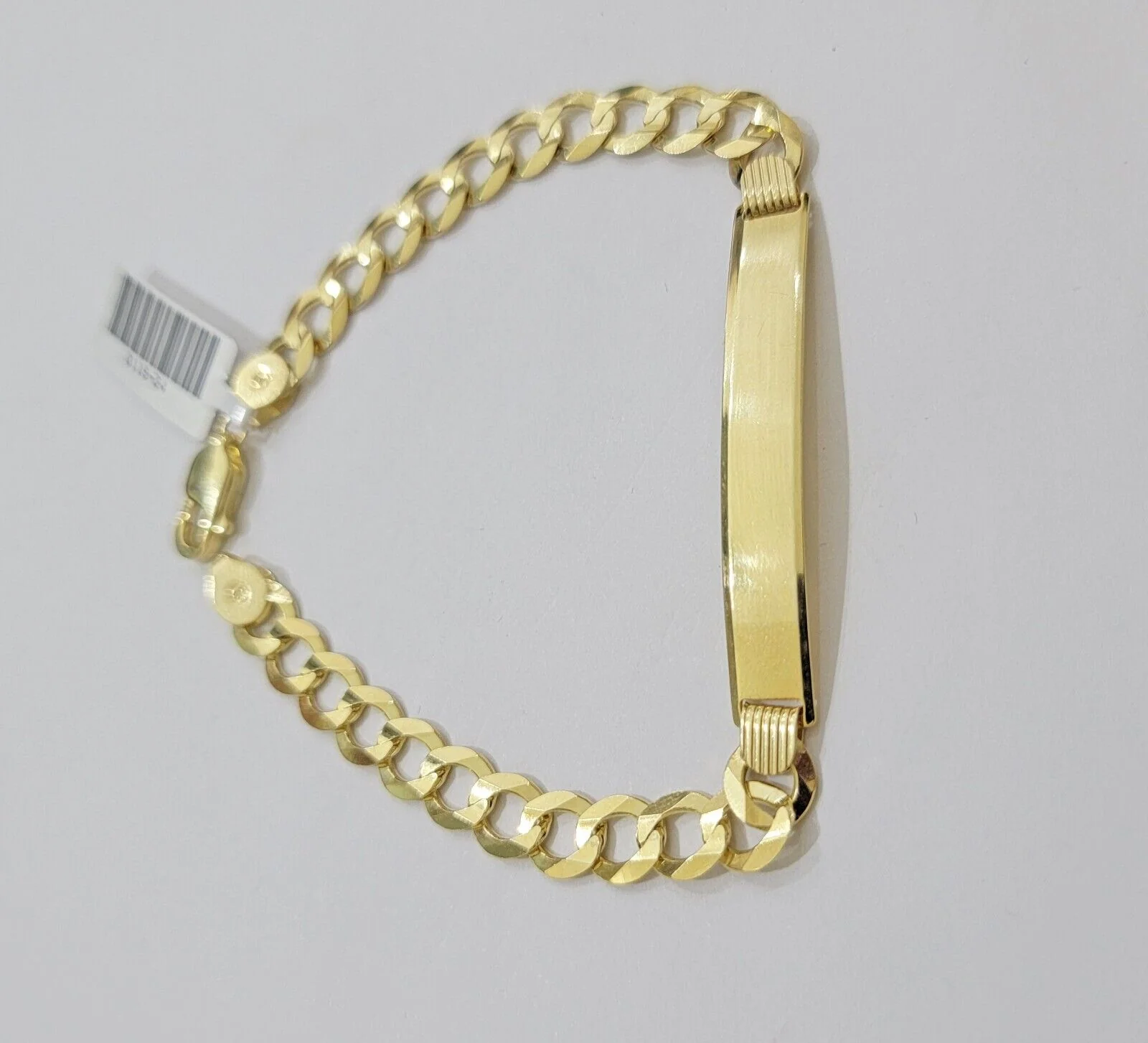 10k Gold Bracelet ID Cuban Curb Link SOLID 10kt Yellow Gold 7mm 8 Inches REAL - Image 4
