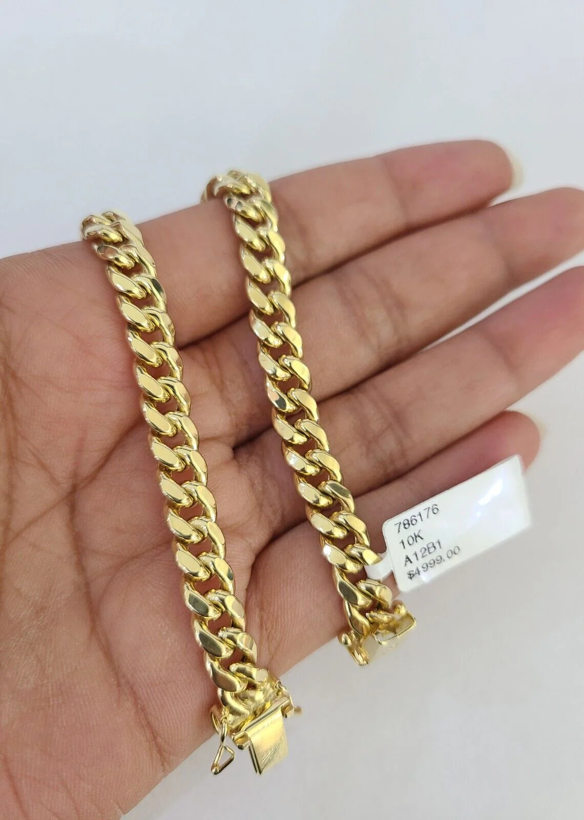10k Gold Bracelet Miami Cuban Link 7mm 8.5" REAL 10k Yellow Gold - Image 2