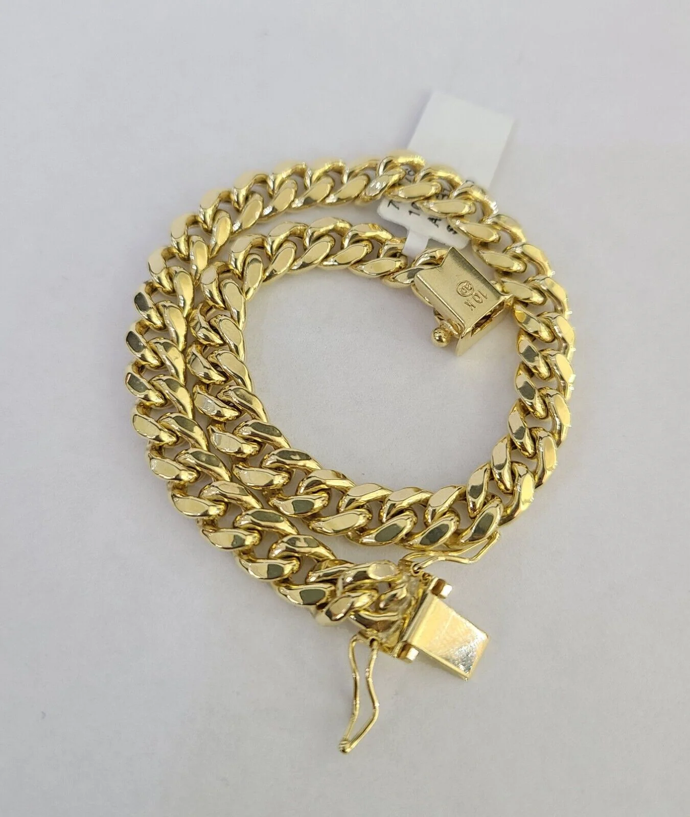 10k Gold Bracelet Miami Cuban Link 7mm 8.5" REAL 10k Yellow Gold - Image 5