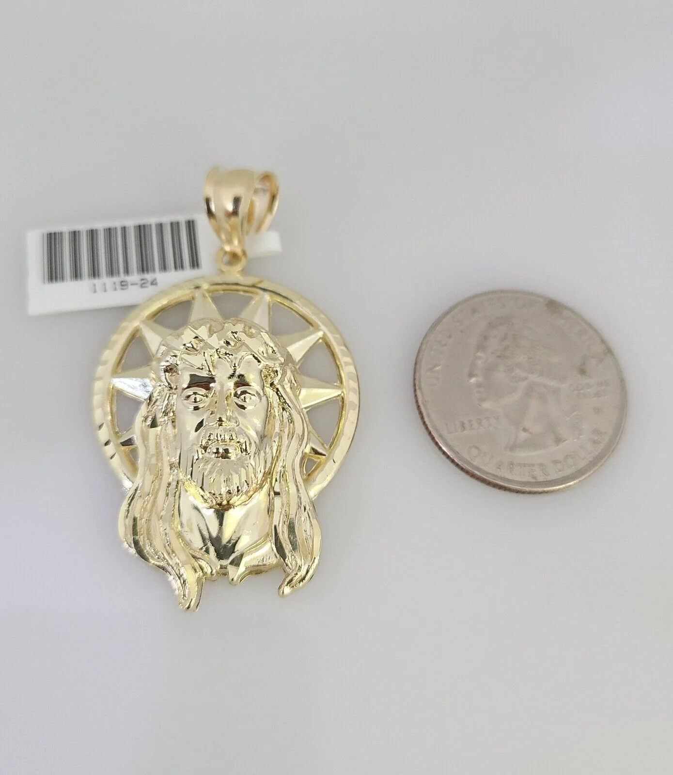 10k Gold Byzantine Chain Jesus Head Pendant SET REAL 10kt 3mm 18"-28" 10Kt - Image 5