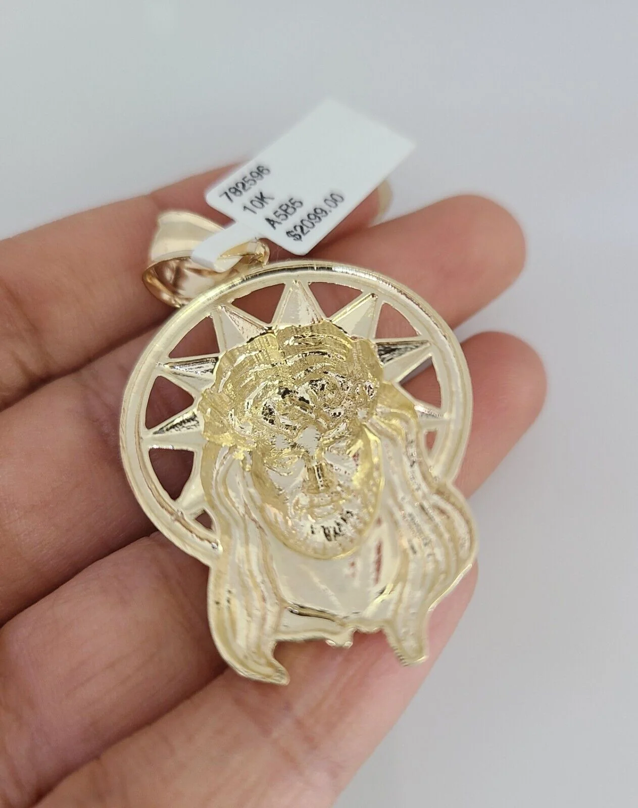 10k Gold Byzantine Chain Jesus Head Pendant SET REAL 10kt 3mm 18"-28" 10Kt - Image 7