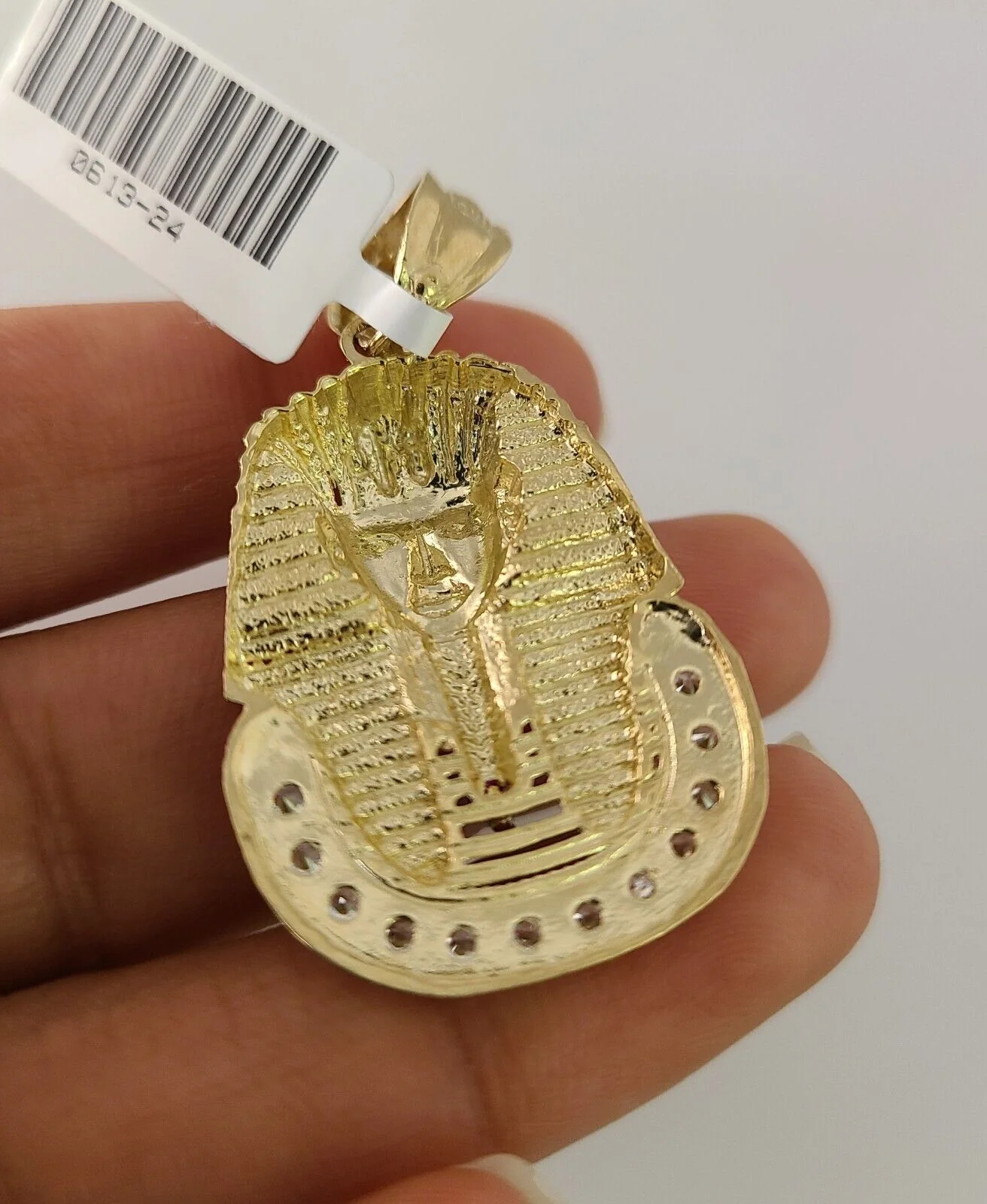 10k Gold Byzantine Chain Pharaoh Head Charm Pendant SET REAL 10kt 3mm 18"-28" - Image 7