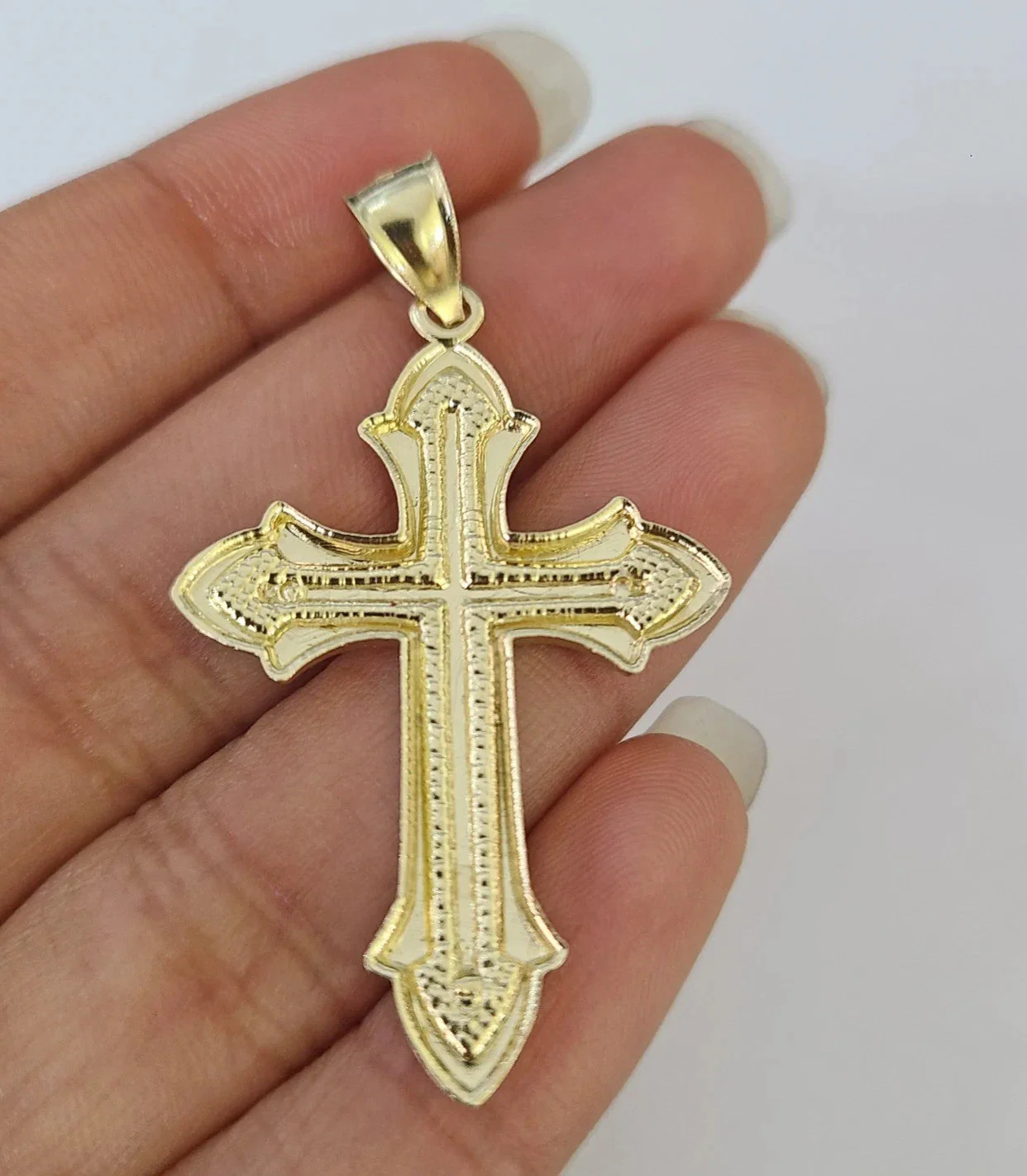 10k Gold Byzantine Necklace Cross Charm 20-30 inches 3mm Pendant SET - Image 6