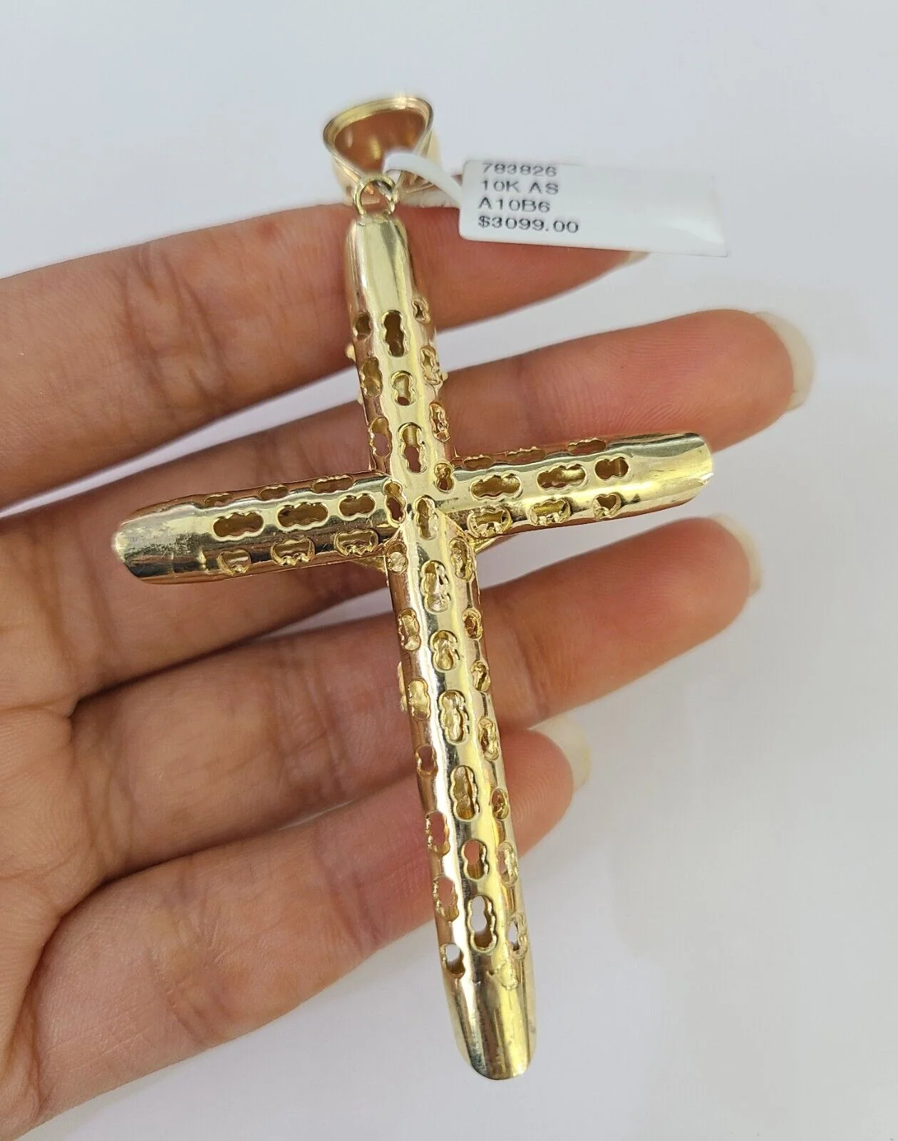 10k Gold Byzantine Necklace Jesus Cross Charm 20-30 inches 6mm SET Chain Pendant - Image 7