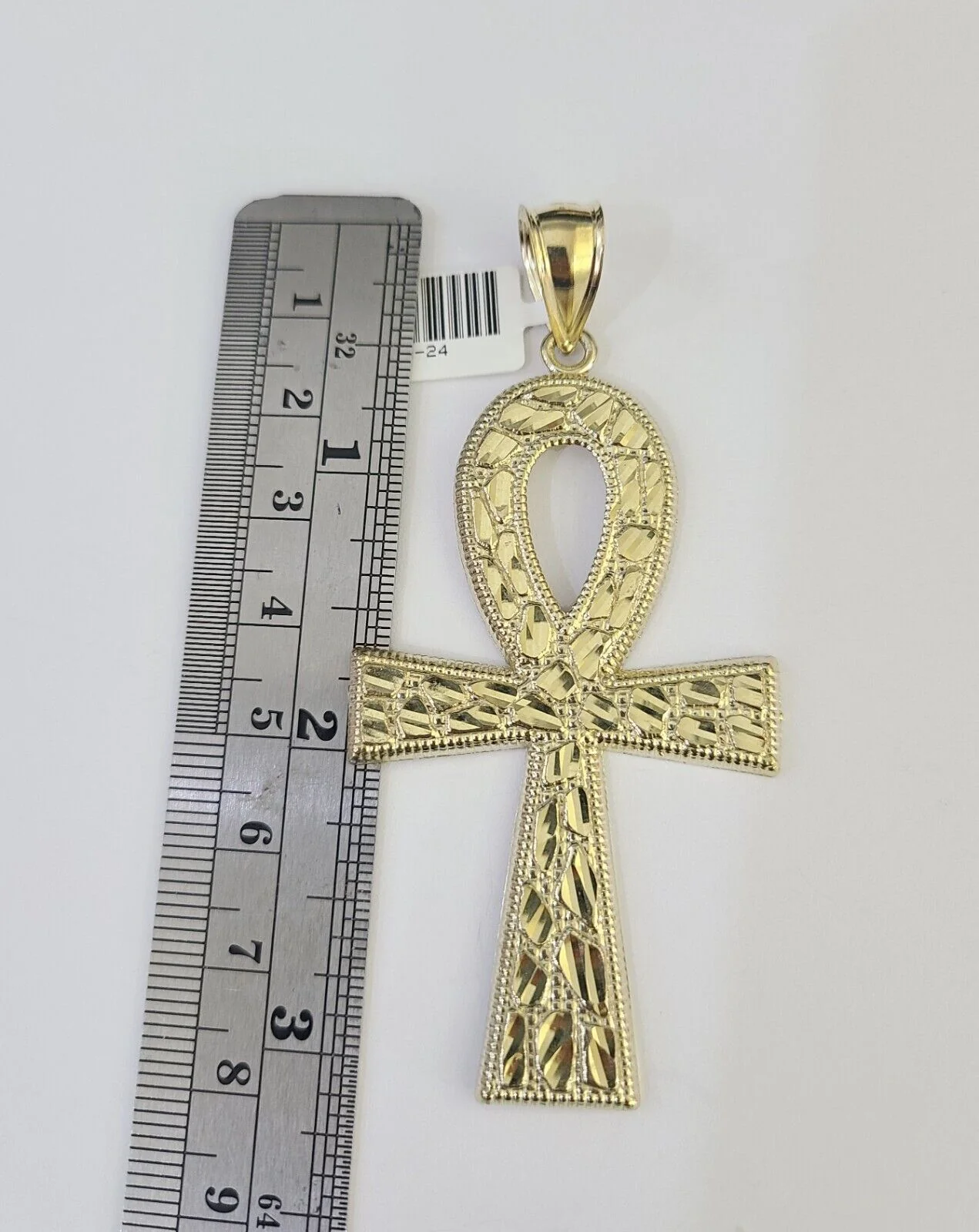 10k Gold Byzantine Necklace Jesus Cross Charm 20-30 inches 6mm SET Chain Pendant - Image 2