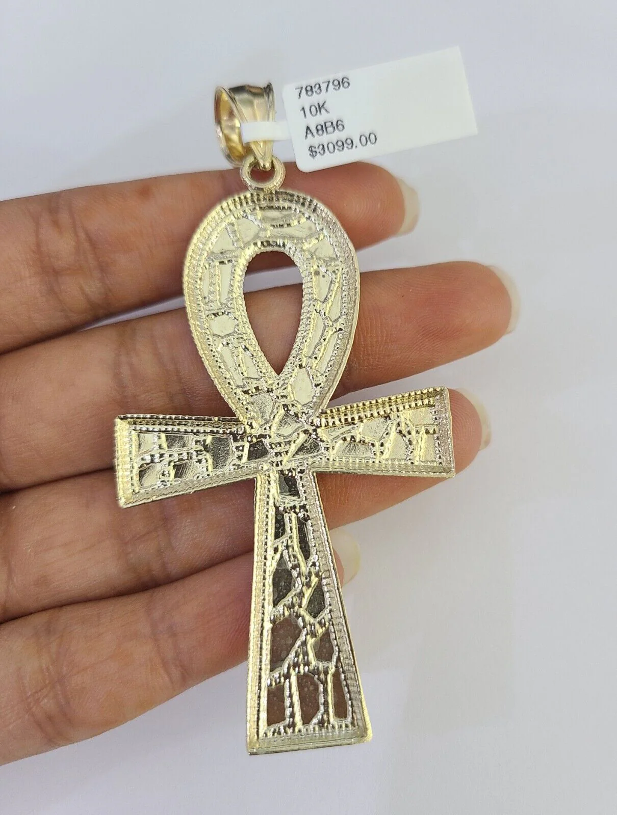 10k Gold Byzantine Necklace Jesus Cross Charm 20-30 inches 6mm SET Chain Pendant - Image 7