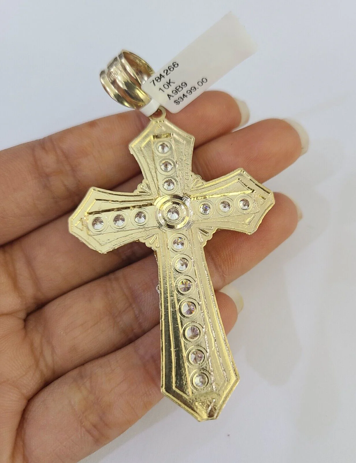 10k Gold Byzantine Necklace Jesus Cross Charm 20-30 inches 6mm SET Chain Pendant - Image 6