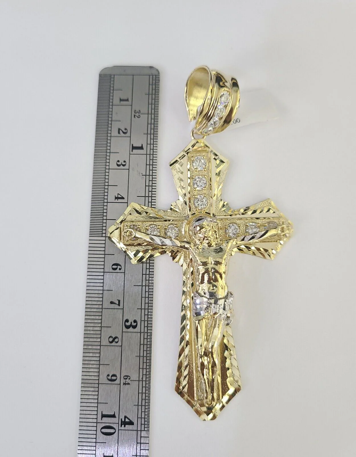 10k Gold Byzantine Necklace Jesus Cross Charm 20-30 inches 9mm REAL SET Chain - Image 3