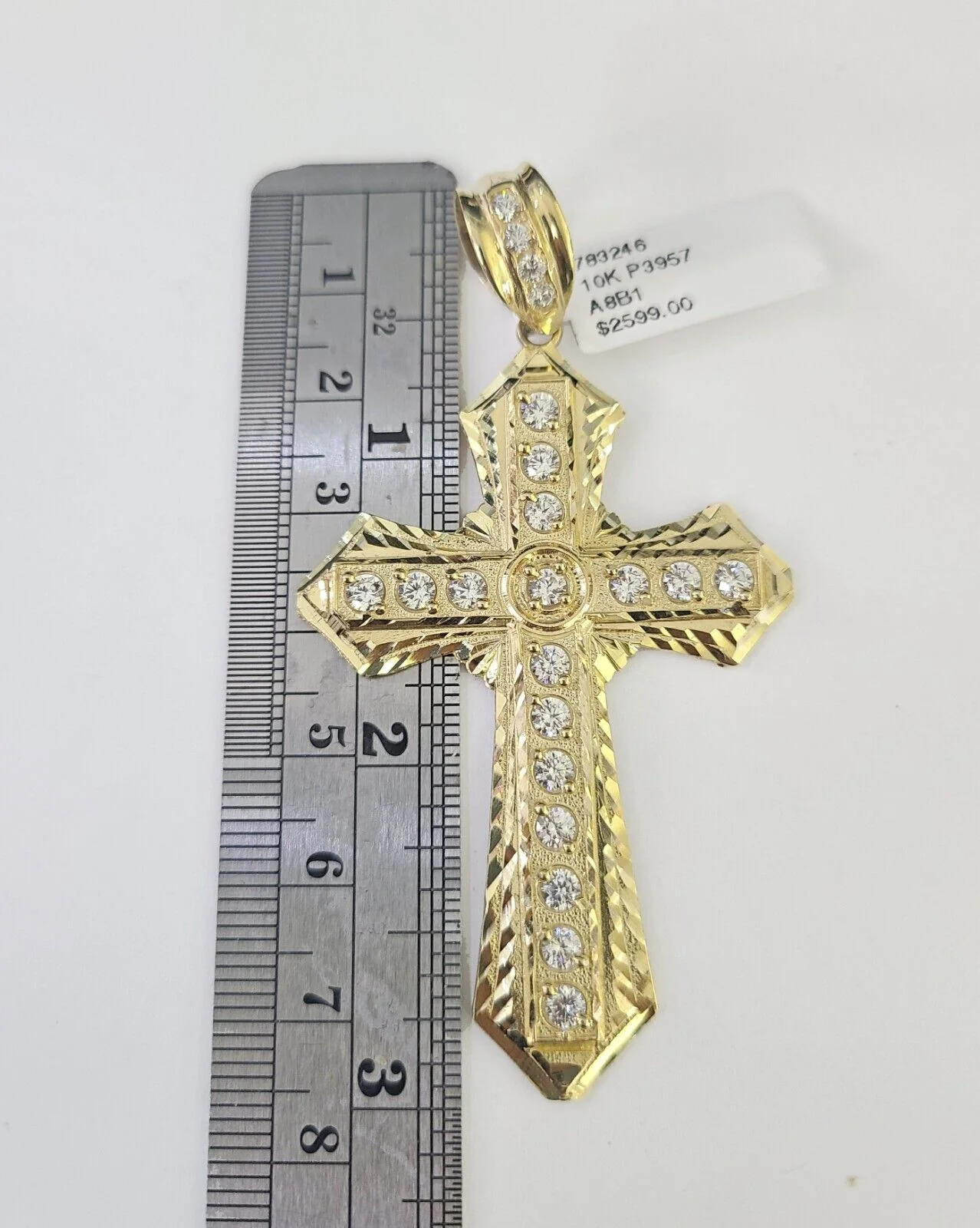 10k Gold Byzantine Necklace Jesus Cross Charm Pendant 20"-30" 8mm REAL SET Chain - Image 3