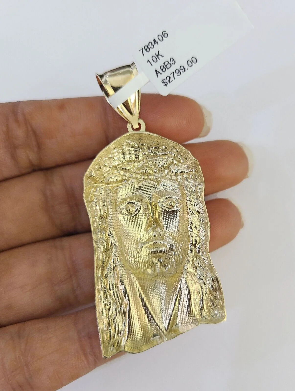10k Gold Byzantine Necklace Jesus Head Charm 20-30 inches 6mm SET Chain Pendant - Image 7