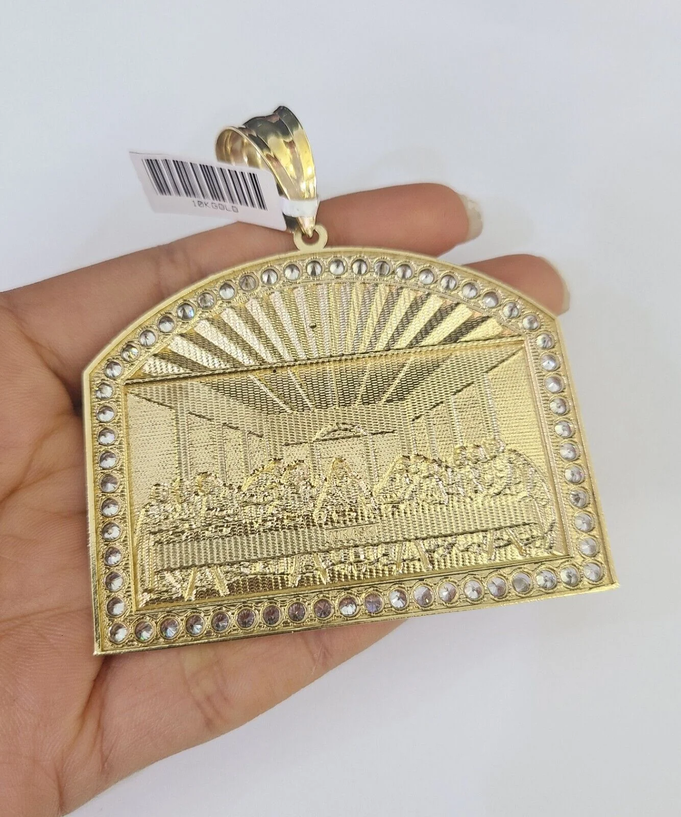 10k Gold Byzantine Necklace Last Supper Charm 20-30 inches 9mm REAL SET Chain - Image 6