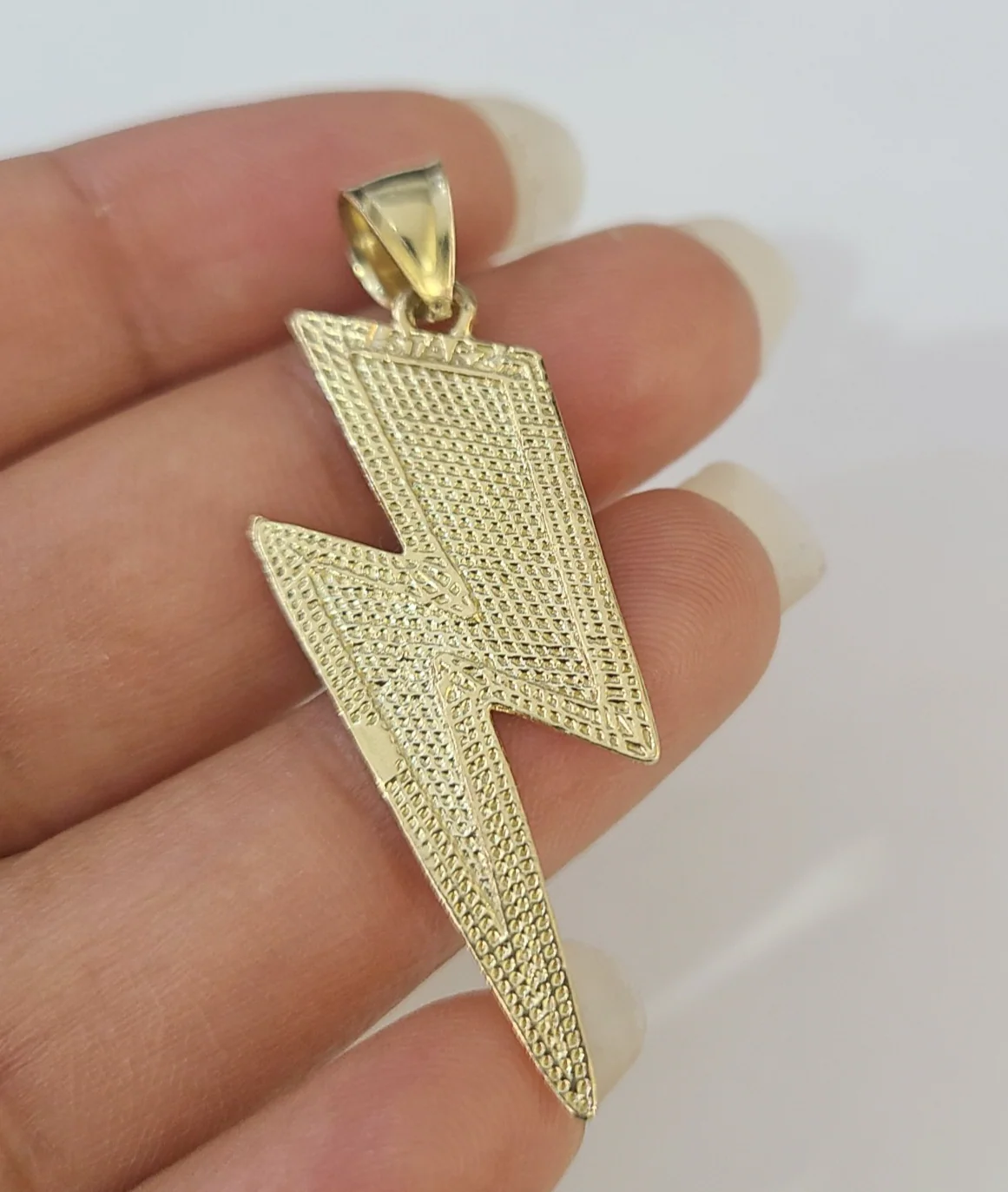 10k Gold Byzantine Necklace Lightning Bolt Pendant Charm SET Chain 20"-30" 4mm - Image 6
