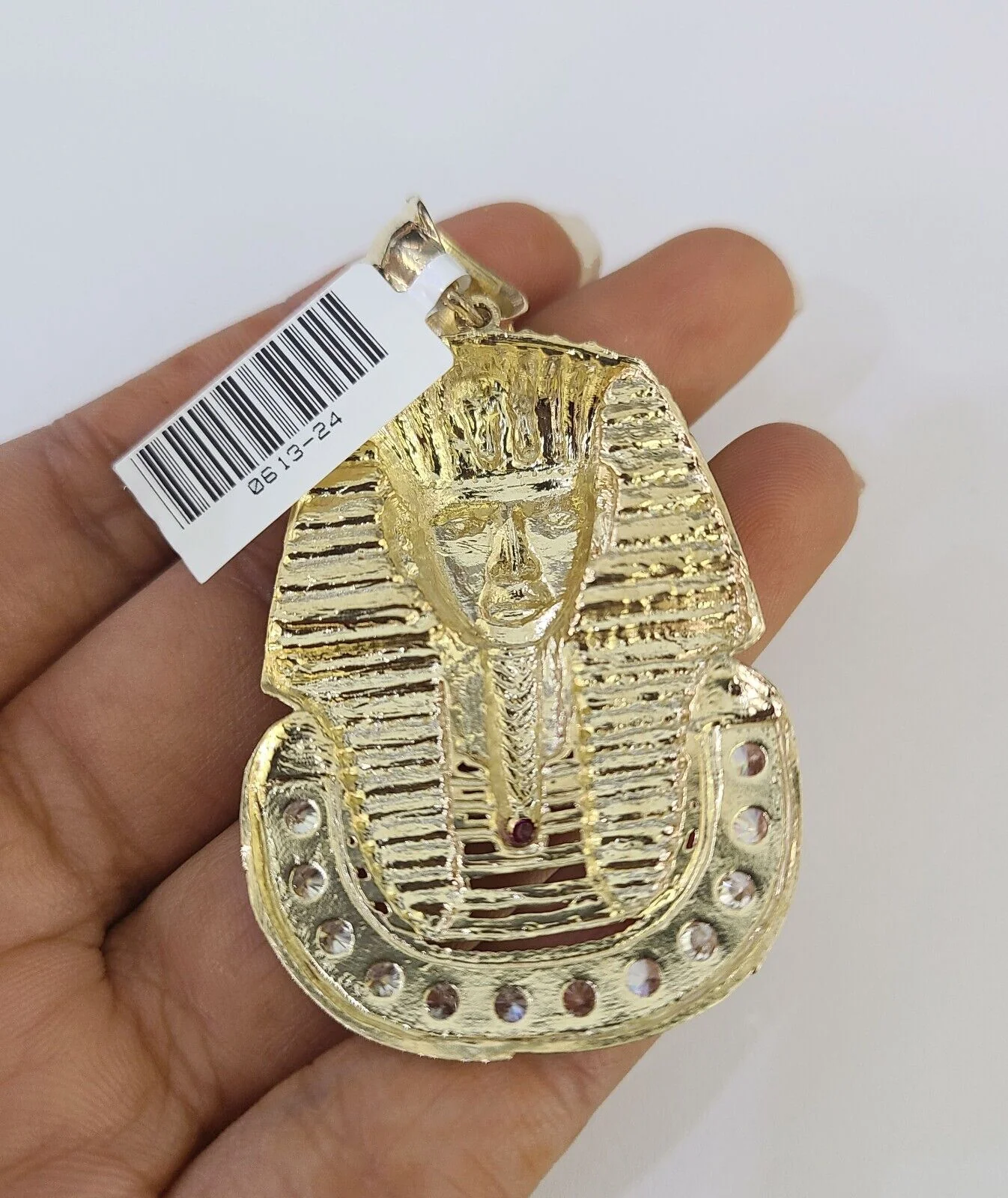 10k Gold Byzantine Necklace Pharaoh Charm 20-30 inch 6mm SET Chain Pendant - Image 7