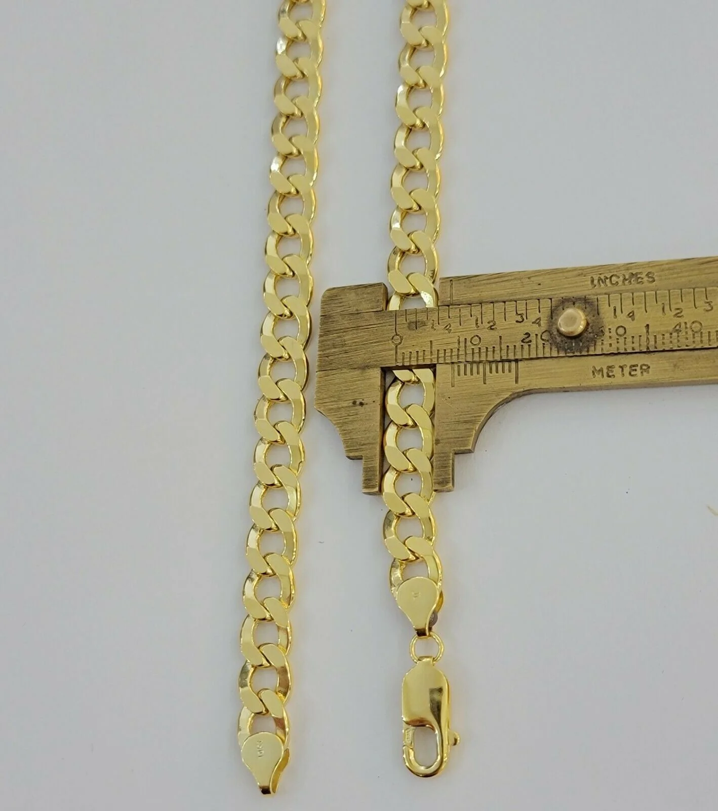 10k Gold Chain 8mm 24" Cuban Curb Link Necklace REAL 10kt Yellow Gold Men's 10 k - Image 3