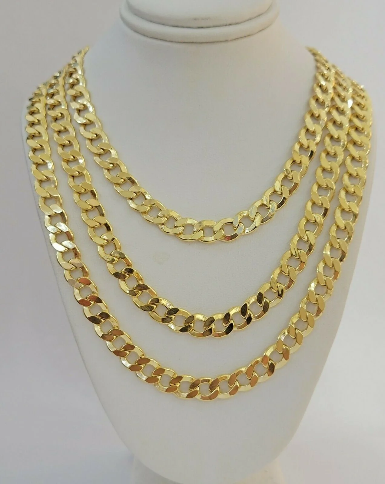 10k Gold Chain 8mm 24" Cuban Curb Link Necklace REAL 10kt Yellow Gold Men's 10 k - Image 5