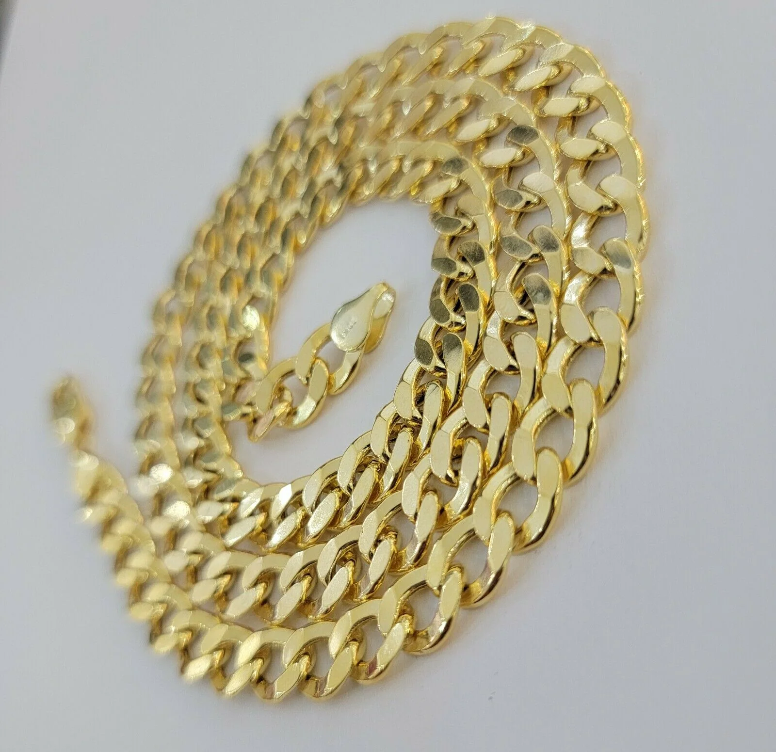 10k Gold Chain 8mm 24" Cuban Curb Link Necklace REAL 10kt Yellow Gold Men's 10 k - Image 6