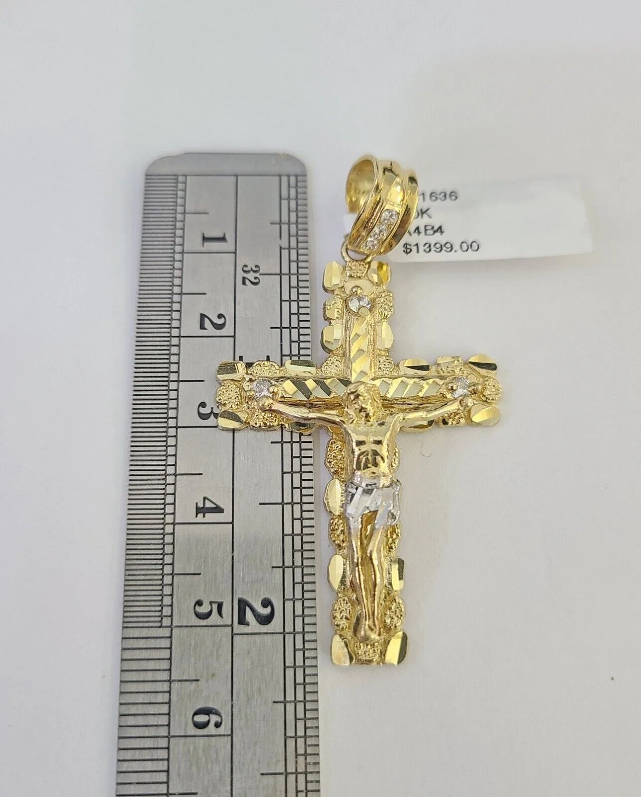Real 10k Gold Chain Cross Charm Solid Cuban Curb Link 5mm 18"-28" Diamond Cut SET - Image 5
