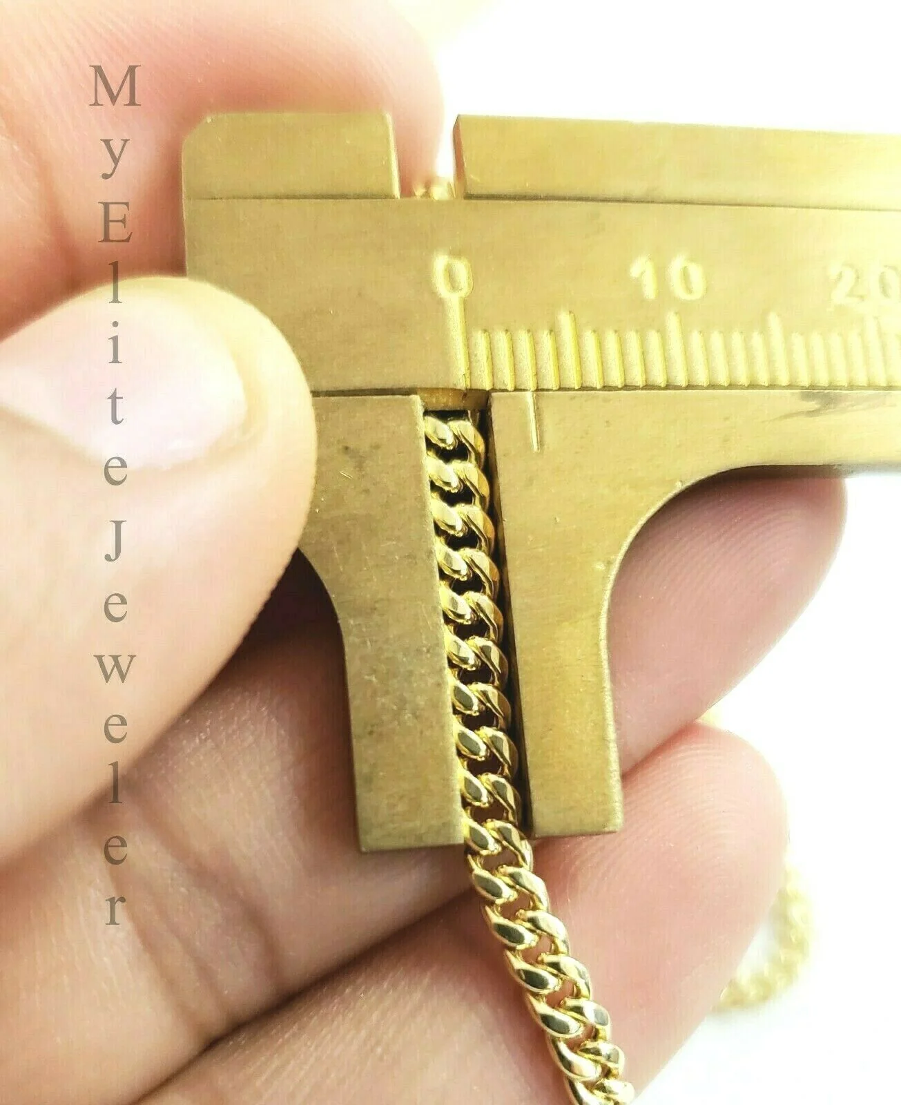 10k Gold Chain Diamond Initial E Charm Alphabet Solid 0.32 Ct Men & Ladies Real - Image 3
