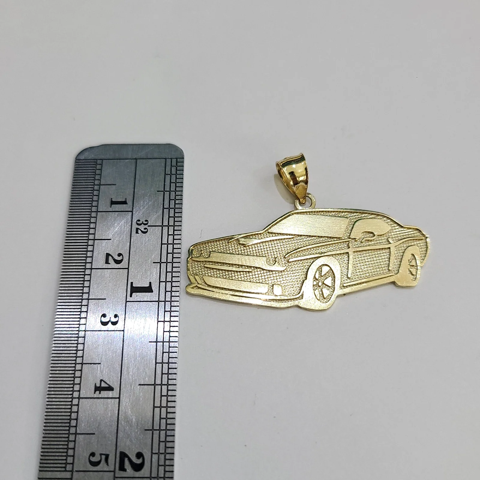 10k Gold Chain Miami Cuban Car Challenger Charm Pendant Set 4mm 18"28" Necklace - Image 2