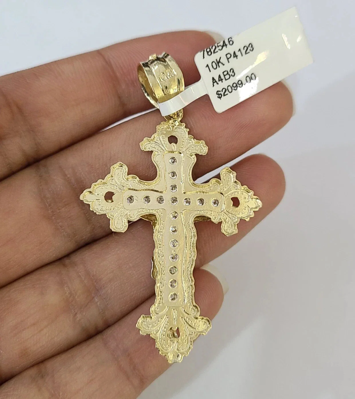 10k Gold Chain Miami Cuban Jesus Cross Charm Pendant Set 4mm 18"-28" Necklace - Image 5