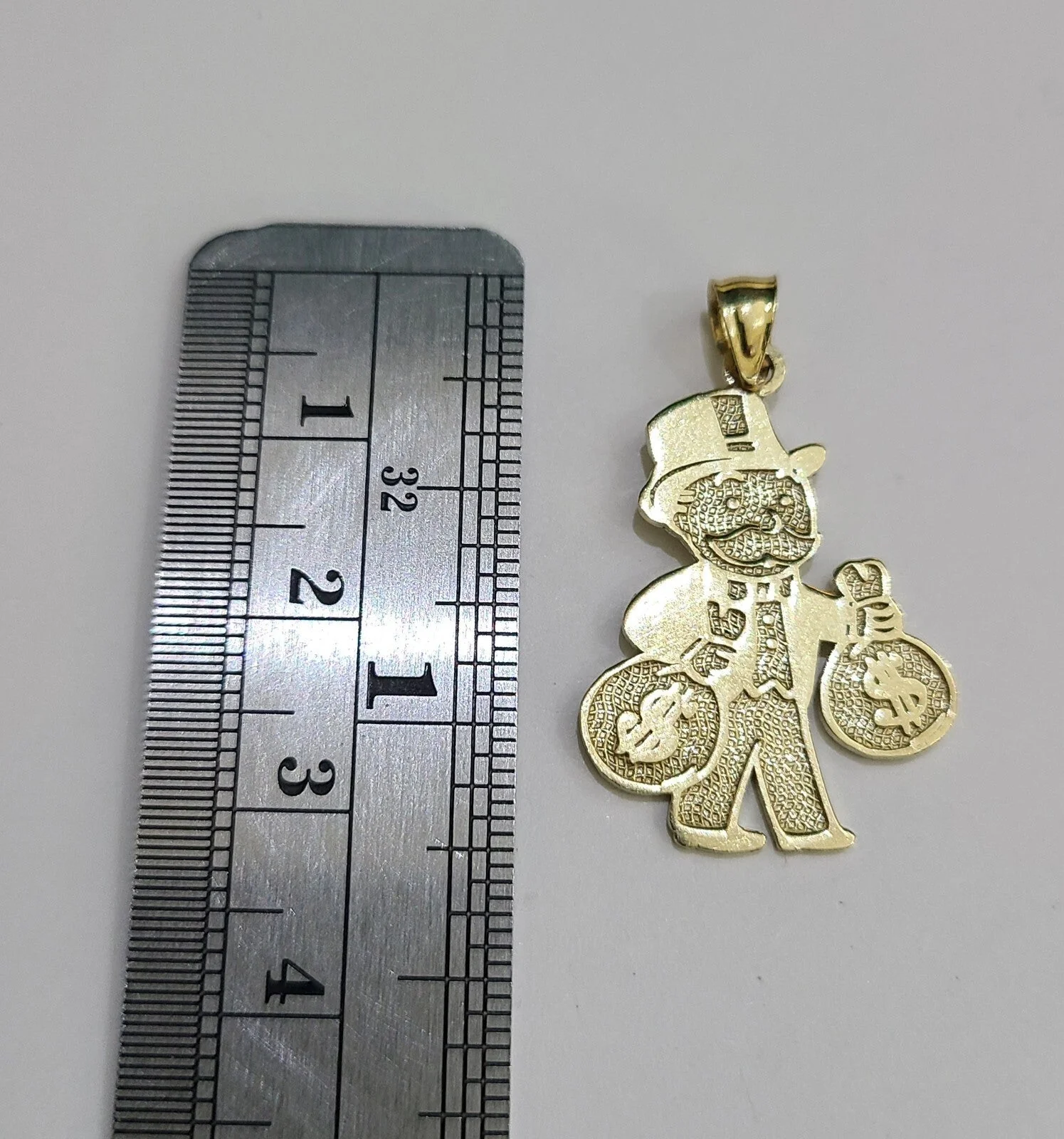 10k Gold Chain Miami Cuban Necklace Grandpa Money Bag Pendant Set 4mm 18"-28" - Image 6