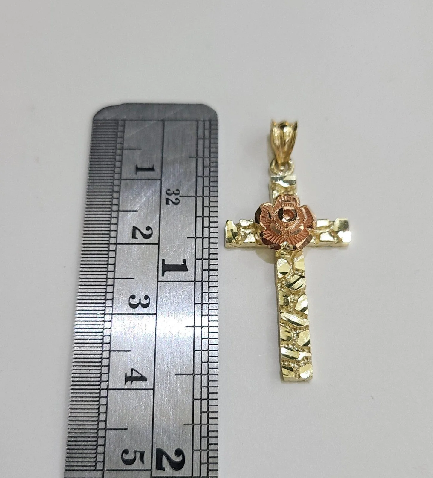 10k Gold Chain Miami Cuban Necklace Jesus Rose Cross Pendant Set 4mm 18"-28" - Image 6