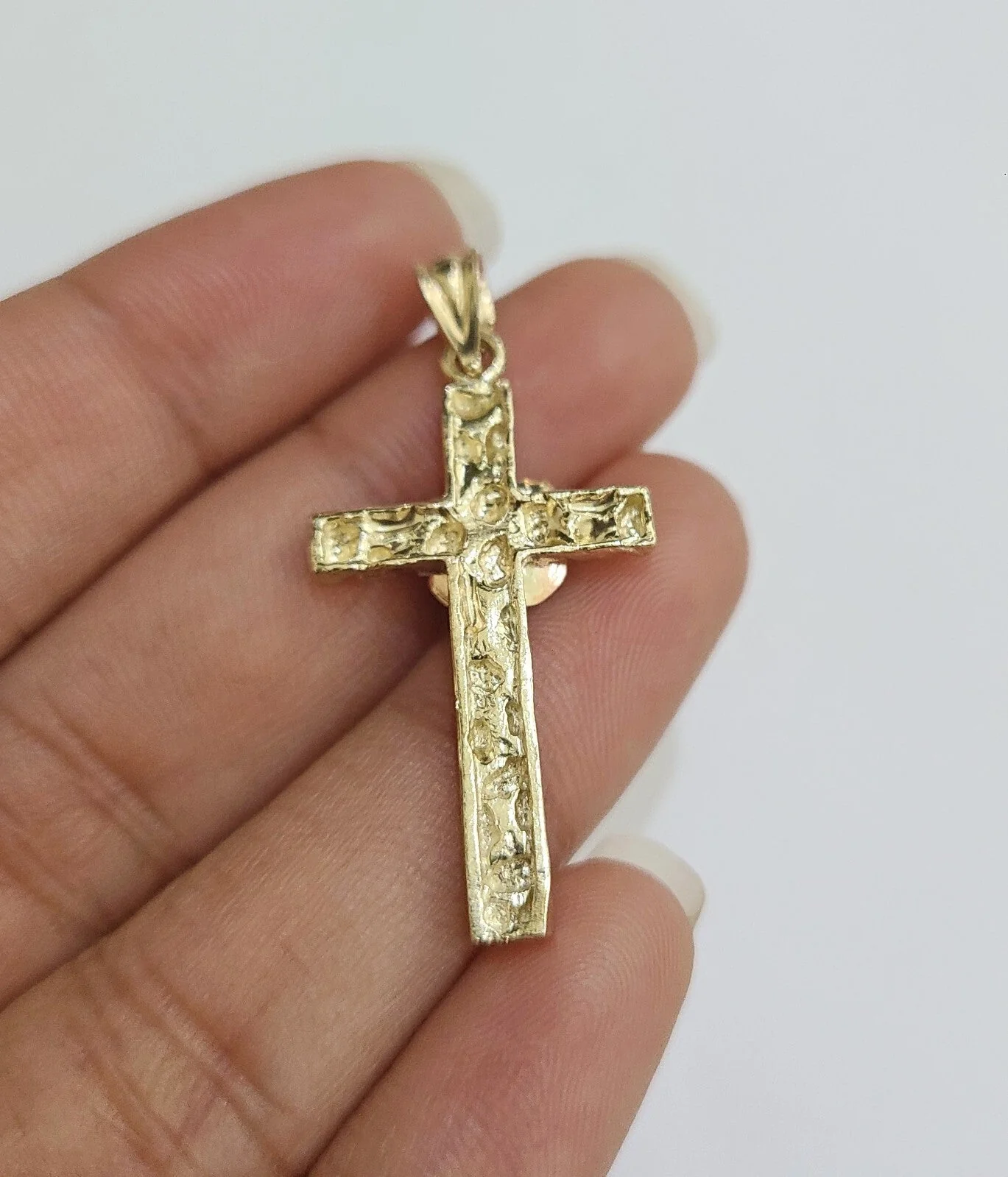 10k Gold Chain Miami Cuban Necklace Jesus Rose Cross Pendant Set 4mm 18"-28" - Image 7