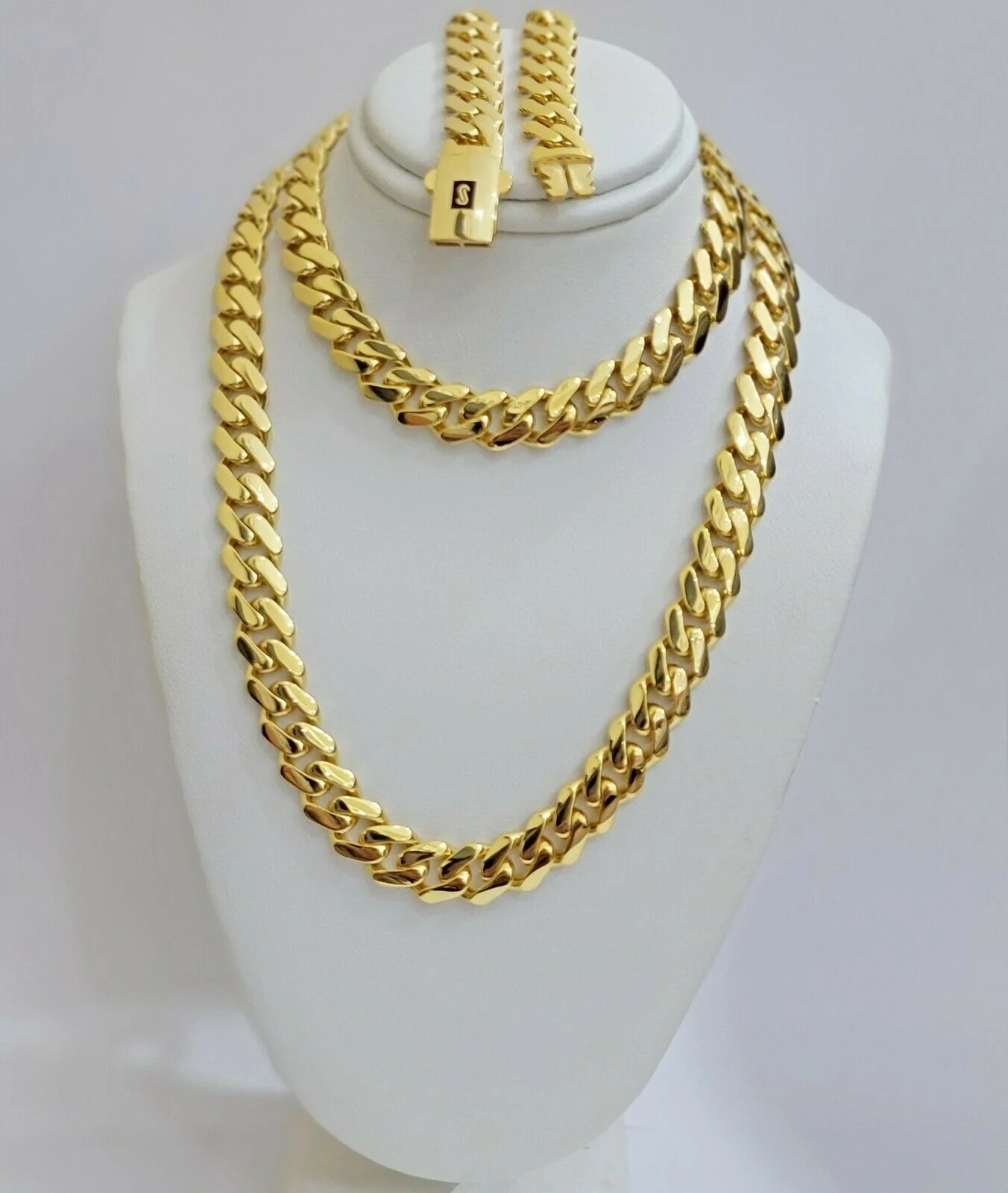 10k Gold Chain Miami Cuban Royal Link 8.5 mm 24" Shiny Plain Necklace, REAL 10KT - Image 3
