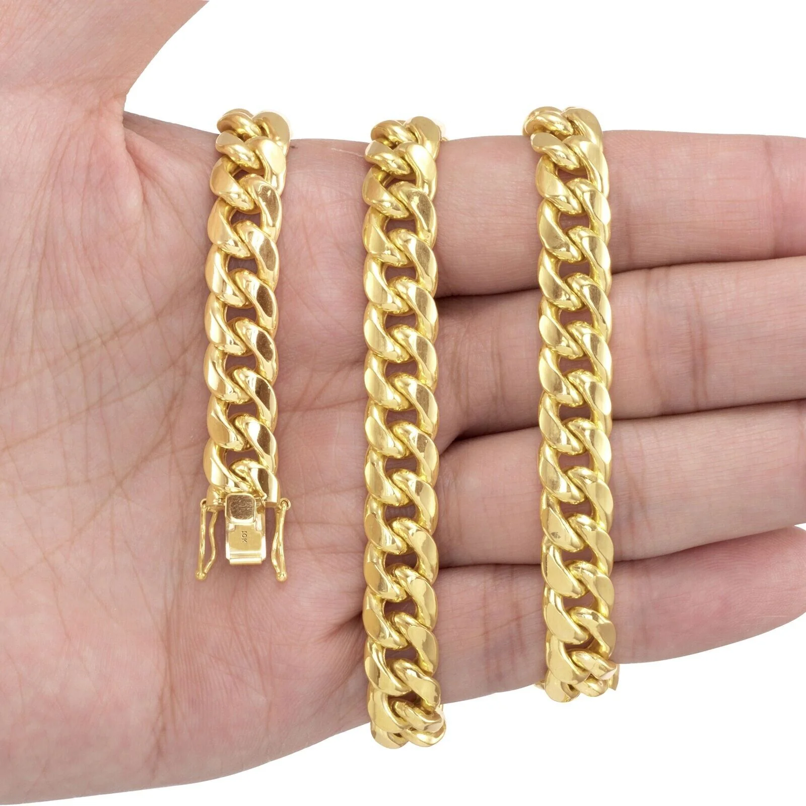 10k Gold Chain Necklace 24 Inch 9mm Miami Cuban Link Mens REAL 10kt Yellow Gold - Image 3