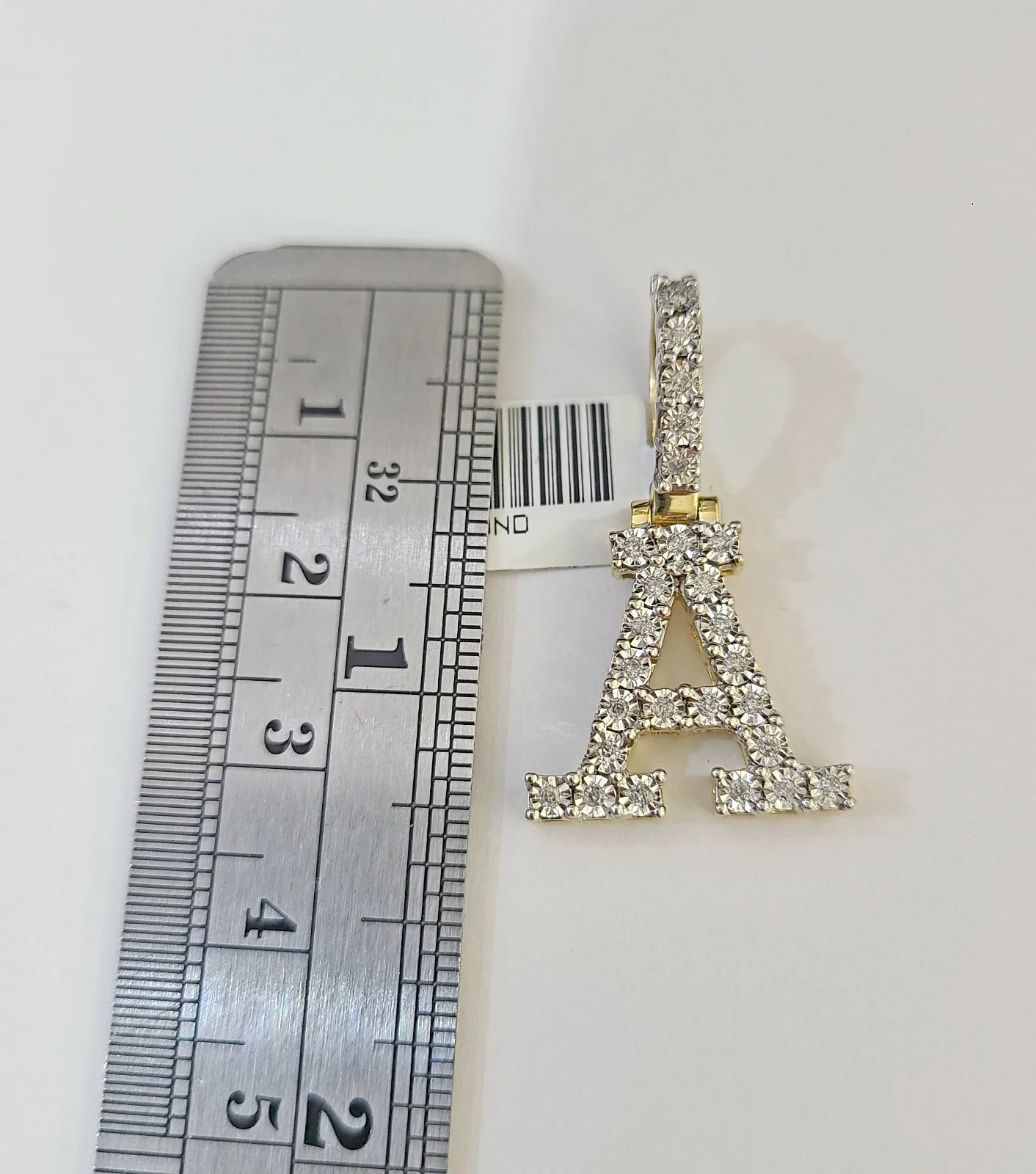 10k Gold Chain Necklace A Diamond Initial Pendant Set Cuban Curb 3mm 20"-30" - Image 4