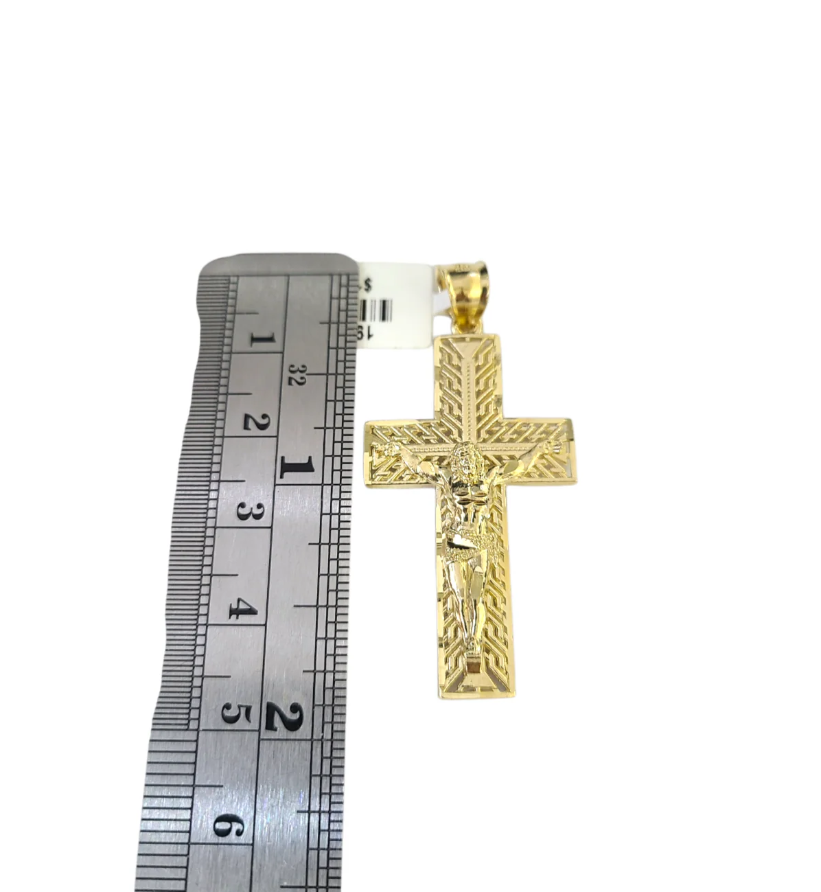 10k Gold Chain Necklace Cross Charm Pendant Set Cuban Curb 3mm 18"-28" - Image 4