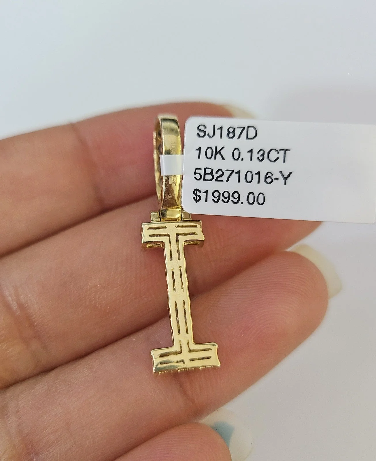 10k Gold Chain Necklace Cuban Curb I Diamond Initial Pendant Set 3mm 20"-30" - Image 7