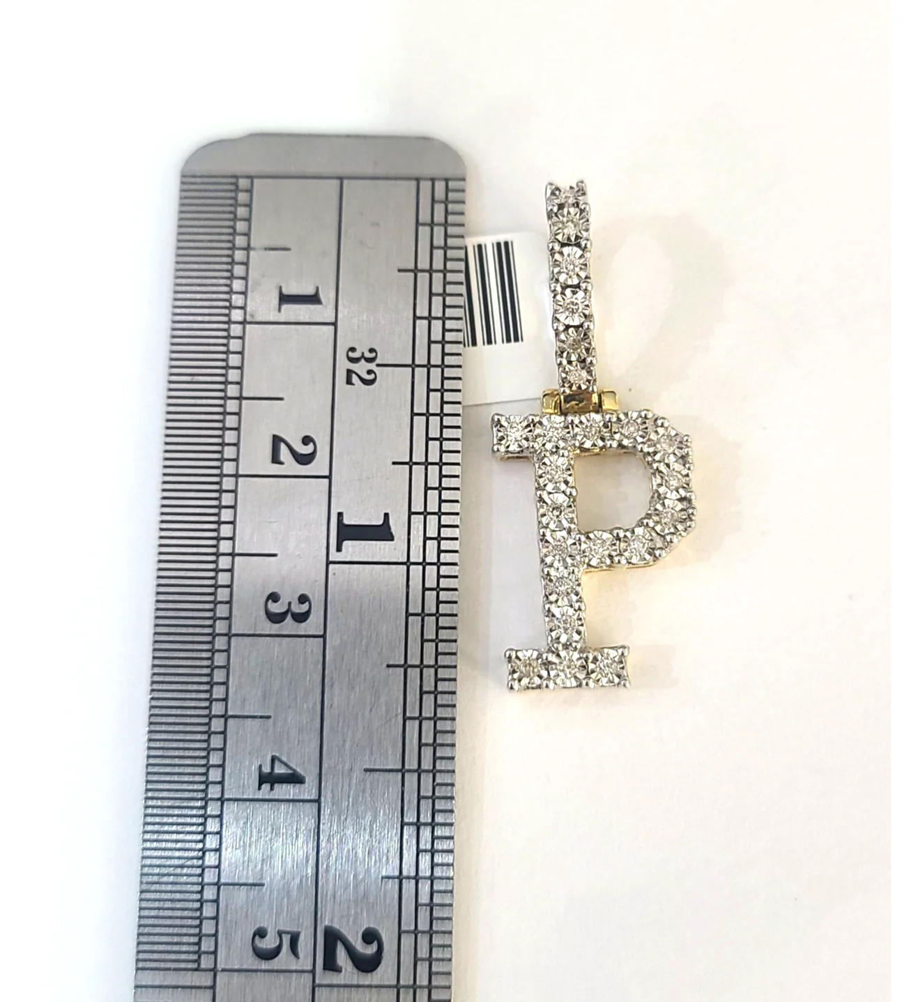 10k Gold Chain Necklace Cuban Curb P Diamond Initial Pendant Set 3mm 20"-30" - Image 4