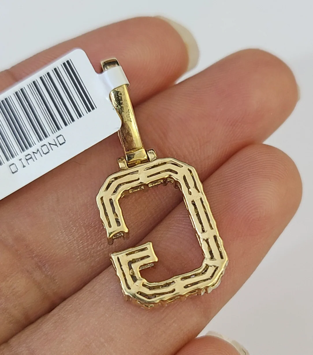 10k Gold Chain Necklace G Diamond Initial Pendant Set Cuban Curb 3mm 20"-30" - Image 7