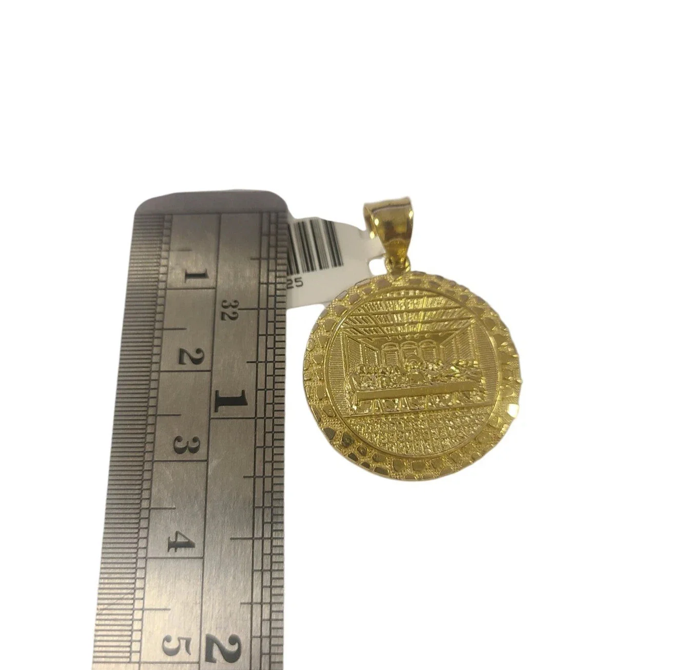 10k Gold Chain Necklace Last Supper Charm Pendant Set Cuban Curb 3mm 20"-30" - Image 6