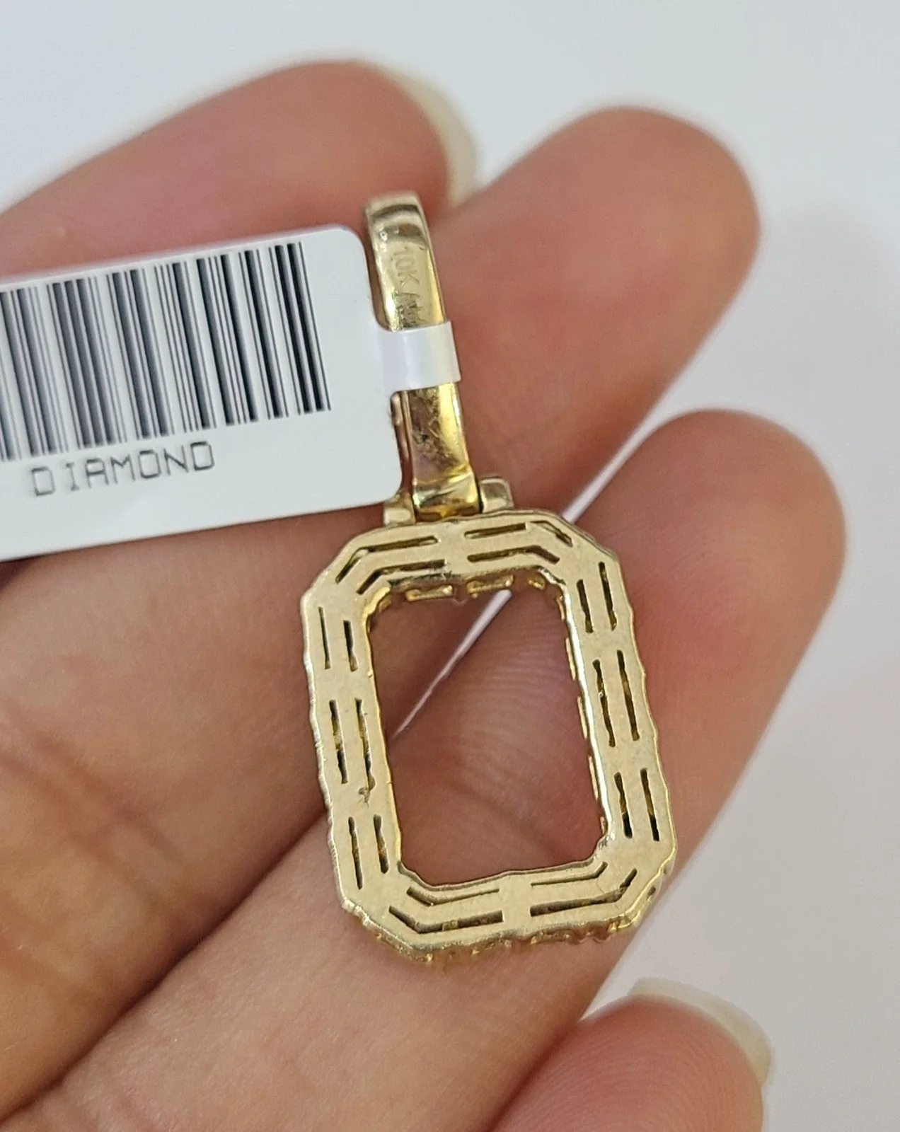 10k Gold Chain Necklace O Diamond Initial Pendant Set Cuban Curb 3mm 20"-30" - Image 7
