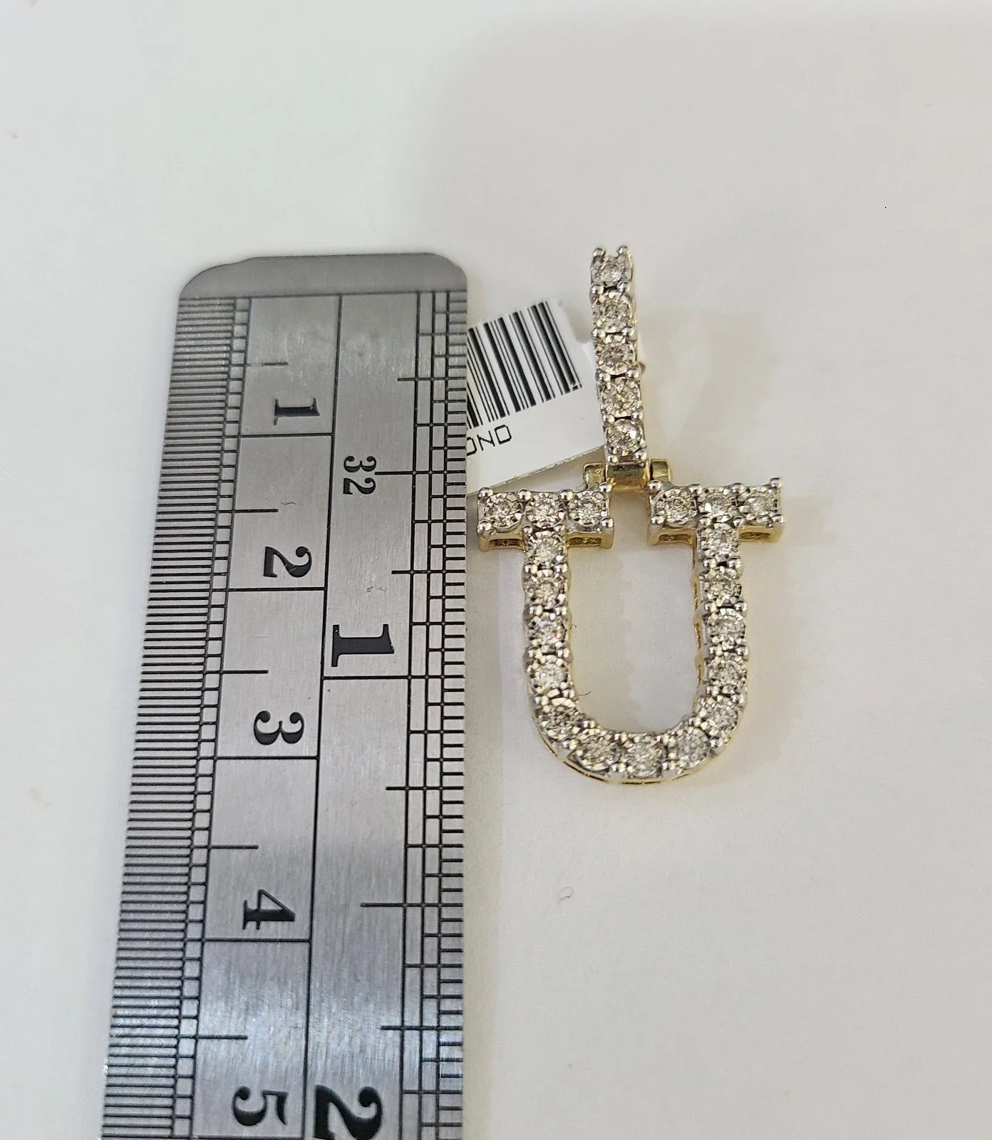 10k Gold Chain Necklace U Diamond Initial Pendant Set Cuban Curb 3mm 20"-30" - Image 3
