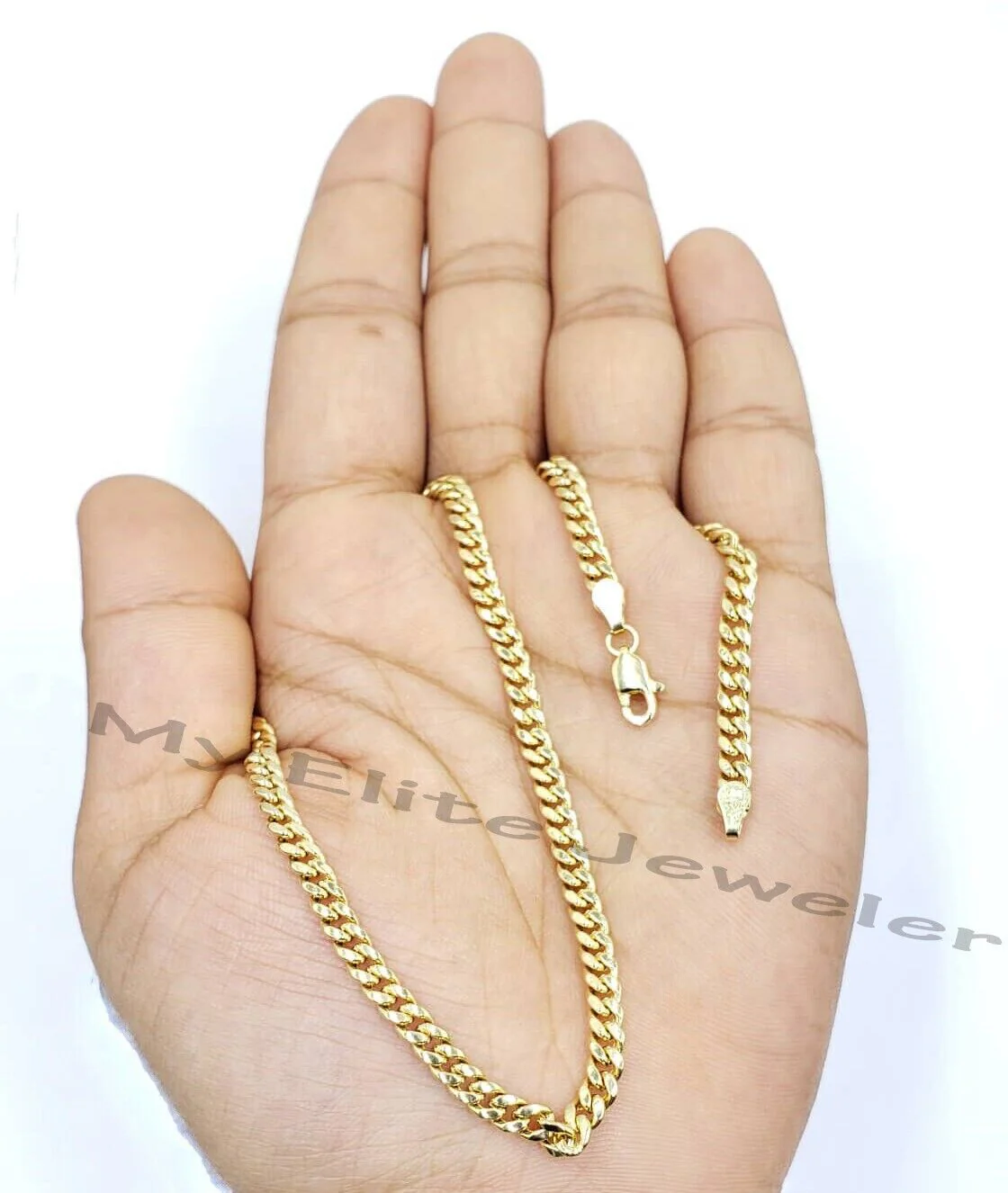 10k Gold Chain Real Diamond D Alphabet Initial Charm pendant 3mm 18Inch Necklace - Image 2