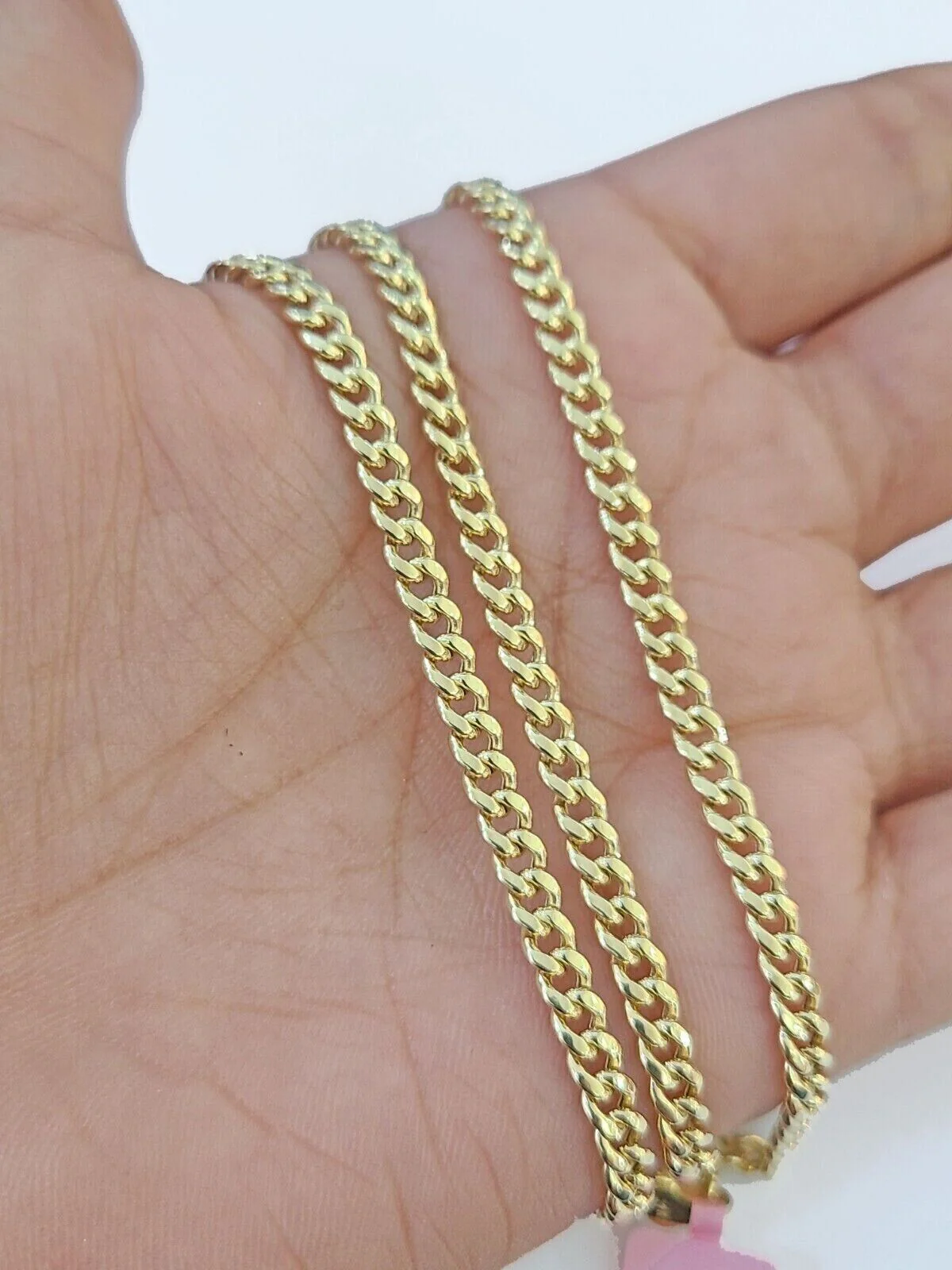 10k Gold Chain Real Diamond D Alphabet Initial Charm pendant 3mm 18Inch Necklace - Image 7