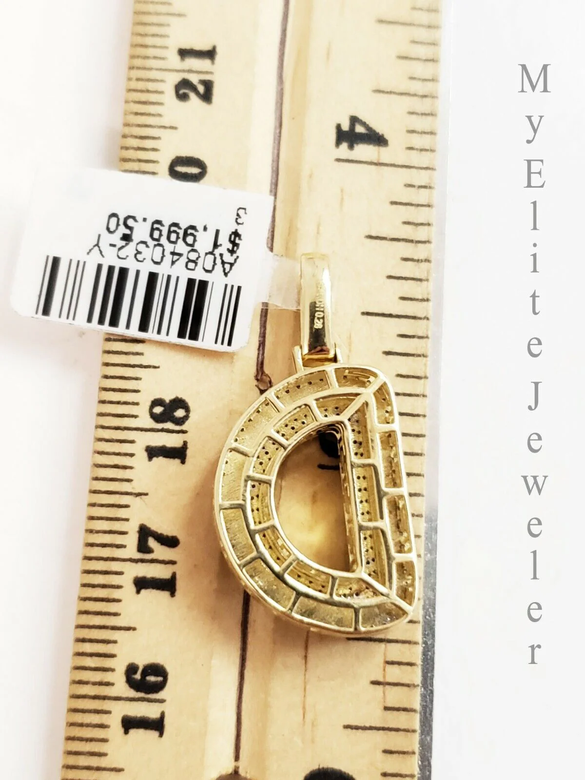 10k Gold Chain Real Diamond D Alphabet Initial Charm pendant 3mm 18Inch Necklace - Image 9