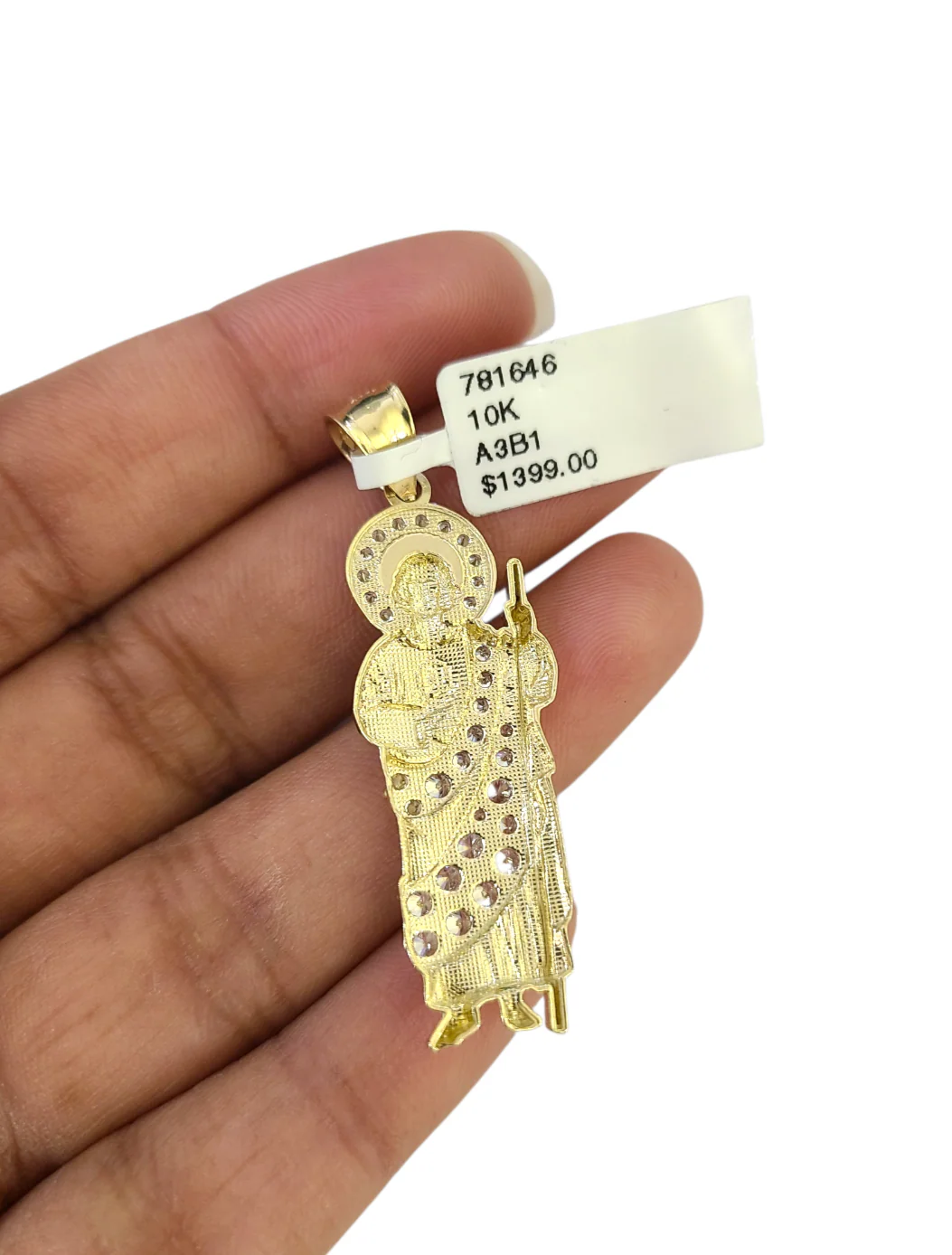10k Gold Cuban Curb 3mm Chain Necklace Saint Jude Charm Pendant 18"-28" Set - Image 7
