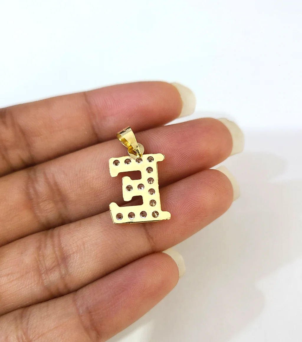10k Gold Cuban Curb Chain Necklace E Initial Alphabet Pendant Charm 3mm Necklace - Image 7