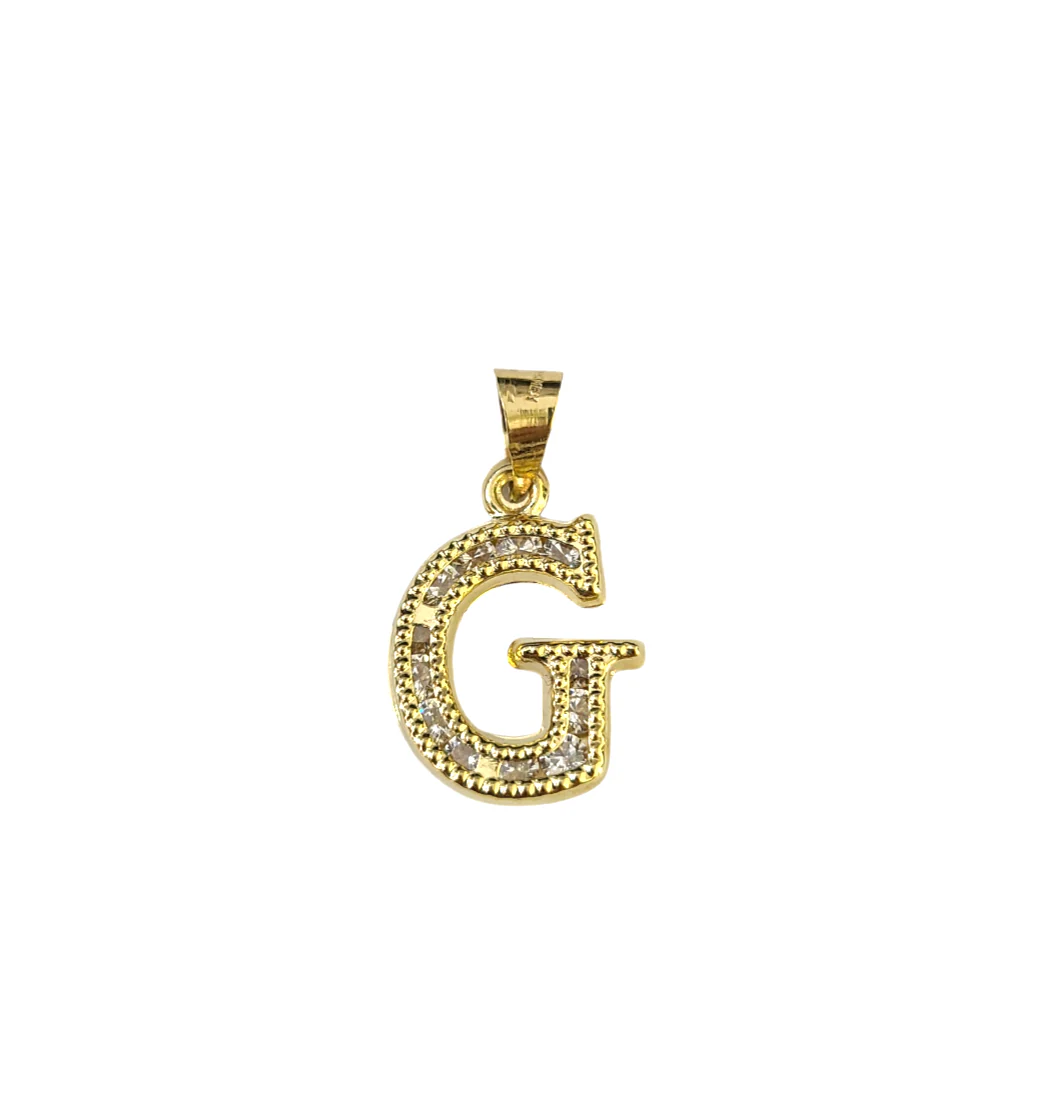 10k Gold Cuban Curb Chain Necklace G Initial Alphabet Pendant Charm 3mm Necklace - Image 4