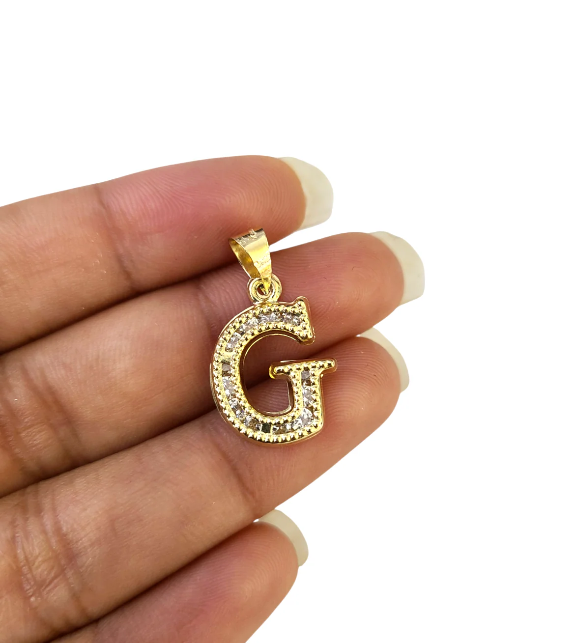 10k Gold Cuban Curb Chain Necklace G Initial Alphabet Pendant Charm 3mm Necklace - Image 5