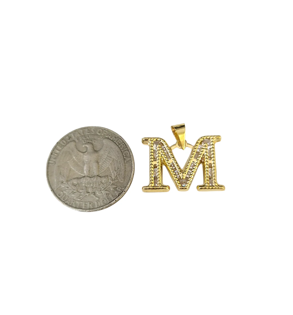 10k Gold Cuban Curb Chain Necklace M Initial Alphabet Pendant Charm 3mm Necklace - Image 6